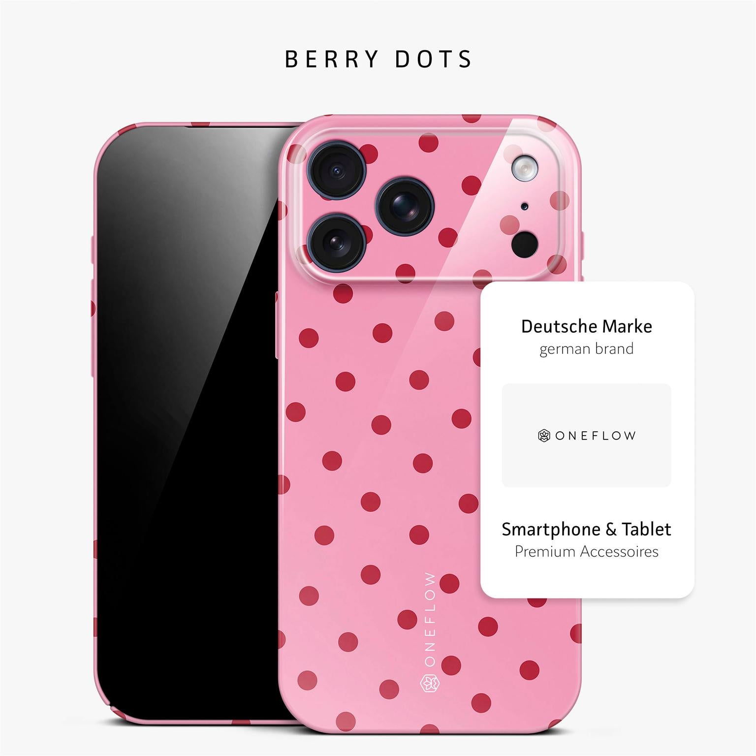 Splash Case für iPhone 18 Pro in der Farbe Berry Dots (Rosa / Pink)