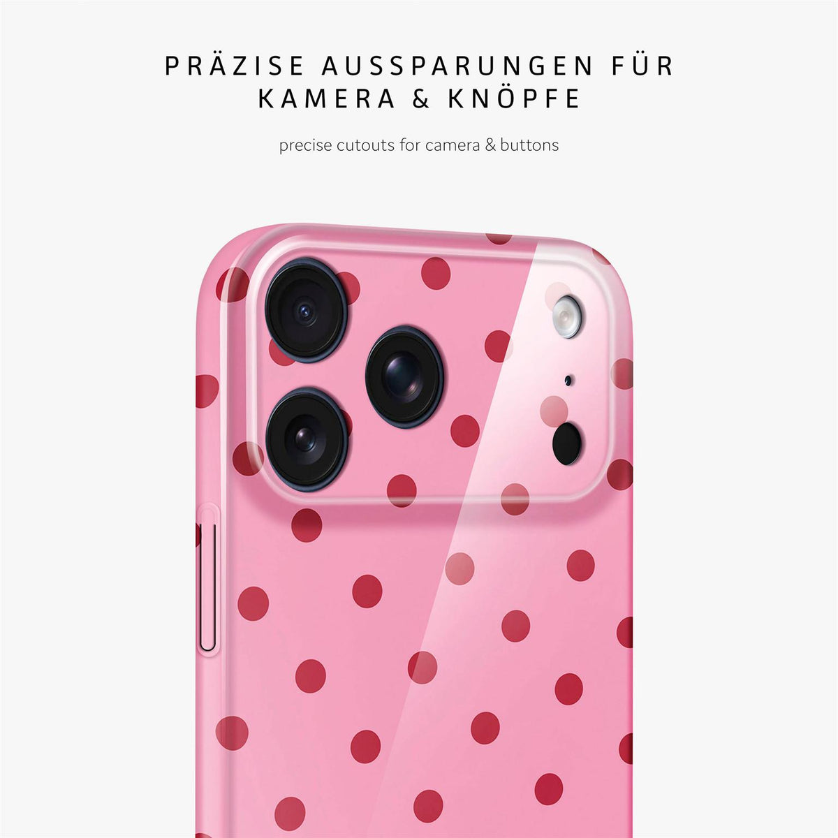 Splash Case für iPhone 18 Pro in der Farbe Berry Dots (Rosa / Pink)