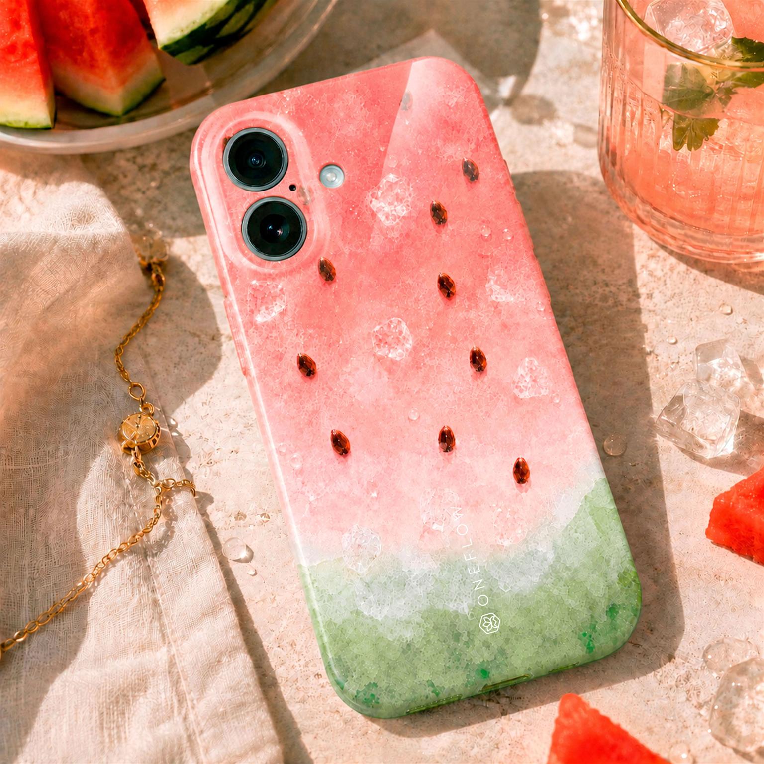 Splash Case für iPhone 18 Pro in der Farbe Melon Drip (Rot)