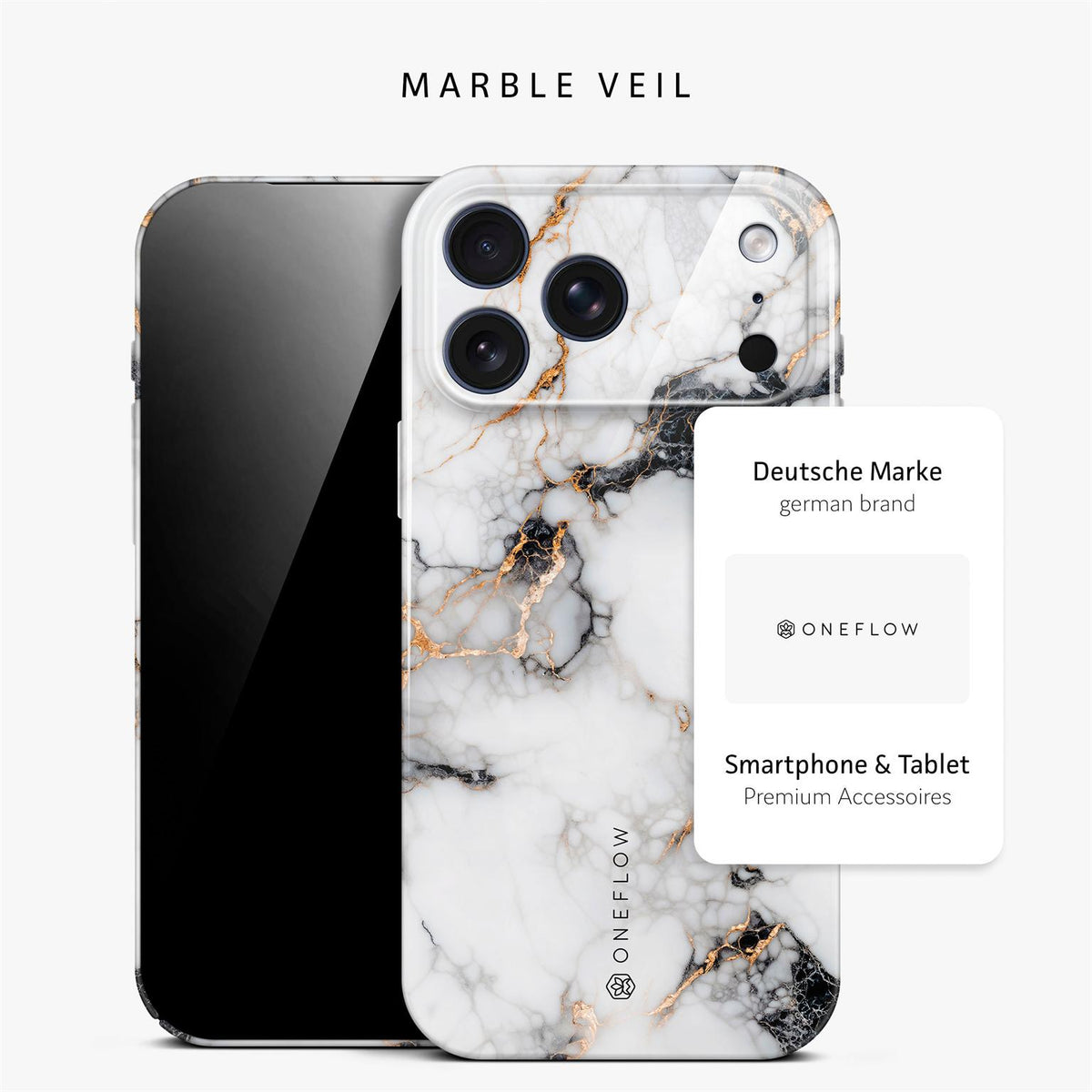 Bliss Cover für iPhone 18 Pro Max in der Farbe Marble Veil (Weiß)