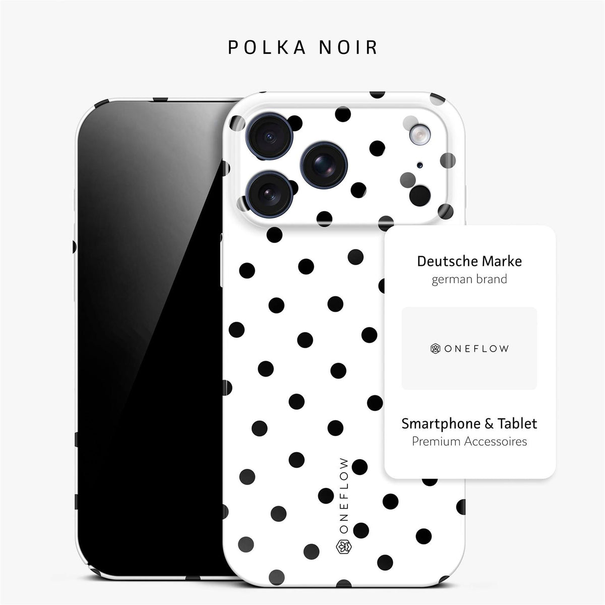 Splash Case für iPhone 18 Pro Max in der Farbe Polka Noir (Weiß)