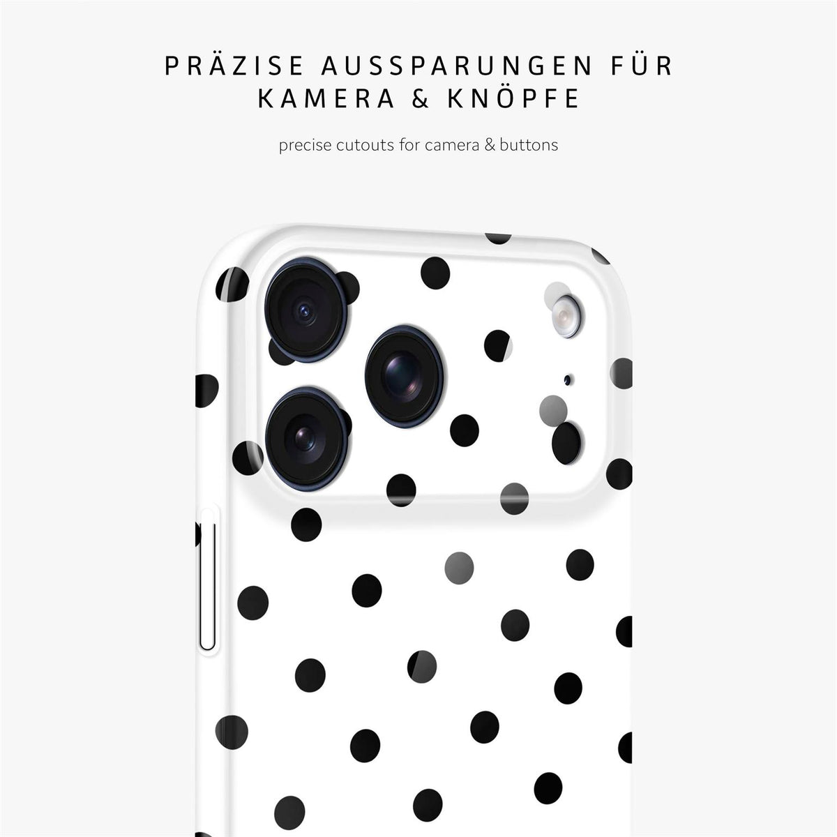Splash Case für iPhone 18 Pro Max in der Farbe Polka Noir (Weiß)