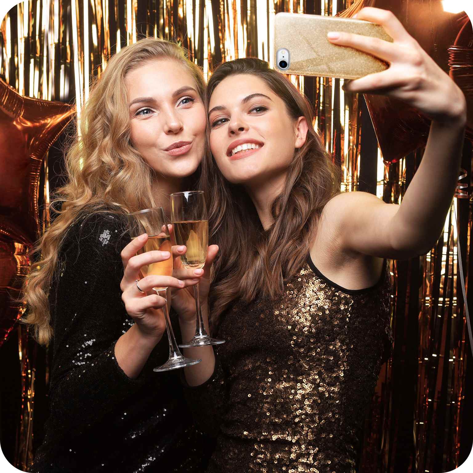 Glitter Case für iPhone SE (2020) in der Farbe Shine - Gold (Gold)