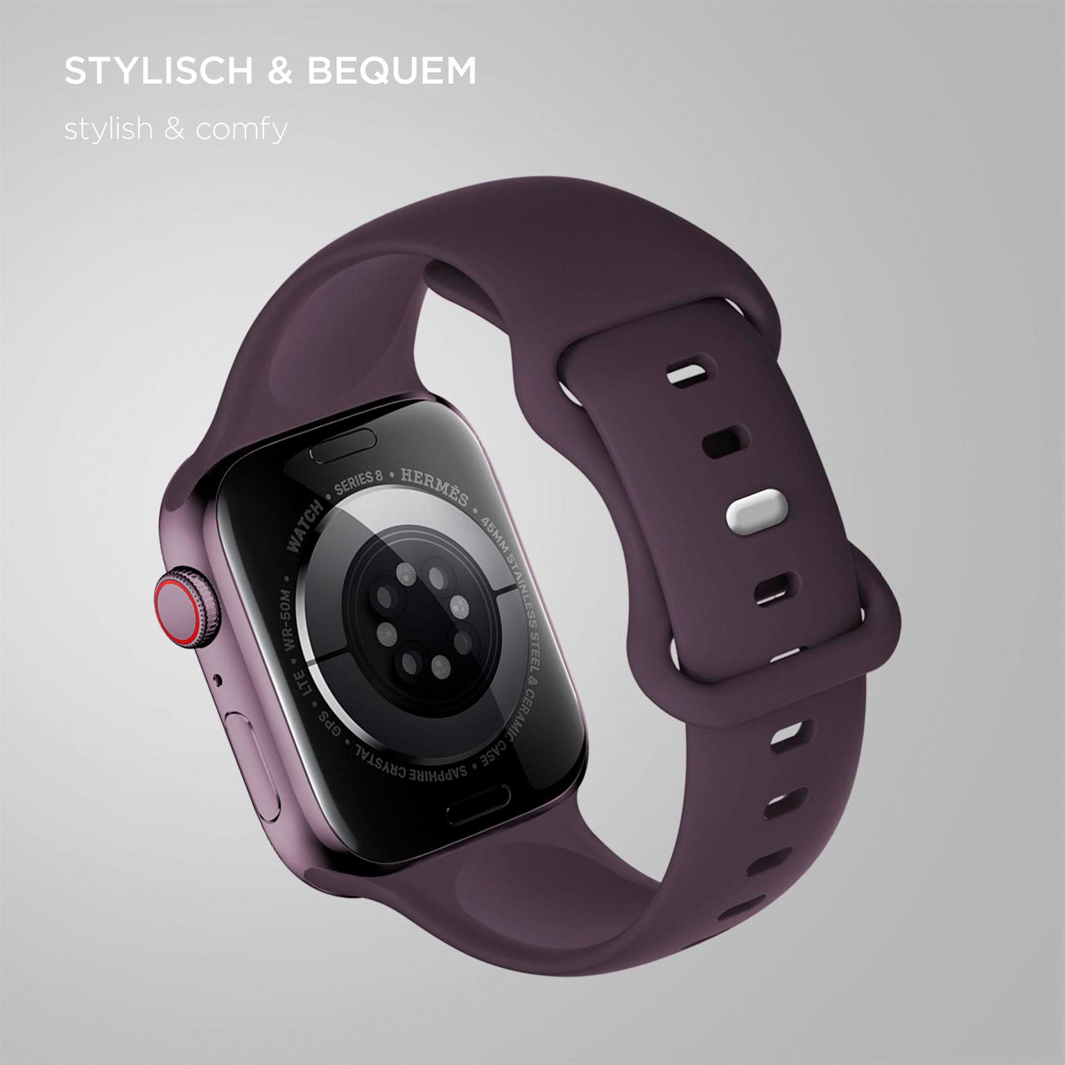 Soft Band für Apple Watch 11 (42mm) in der Farbe Cherry Blossom (Lila / Violett)