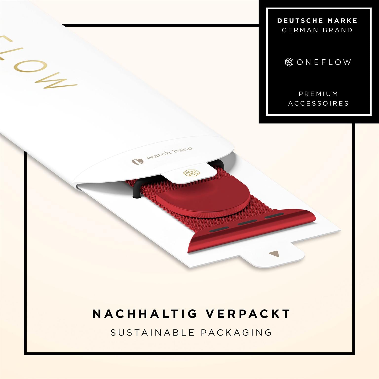Milano Mesh für Apple Watch SE 2 (44mm) in der Farbe Siena Red (Rot)