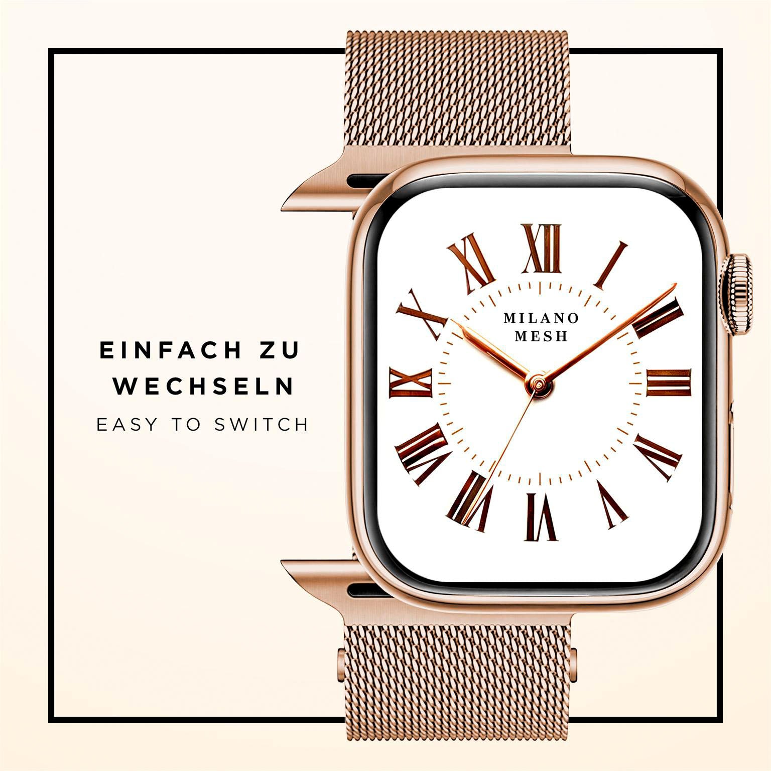 Milano Mesh für Apple Watch SE 3 (40mm) in der Farbe Firenze Rosa (Gold)