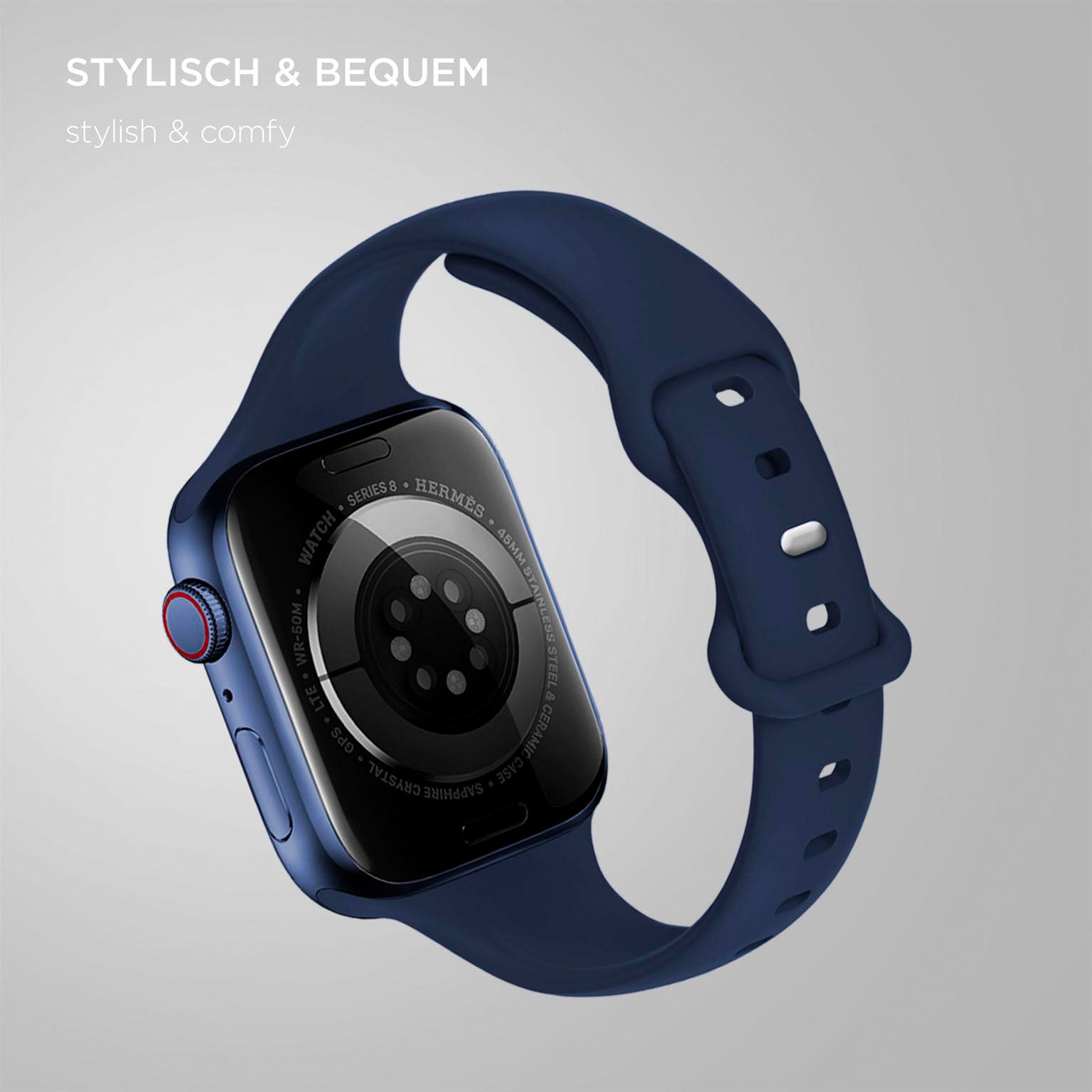 Soft Band Slim für Apple Watch SE 3 (40mm) in der Farbe Ocean Wave (Blau)