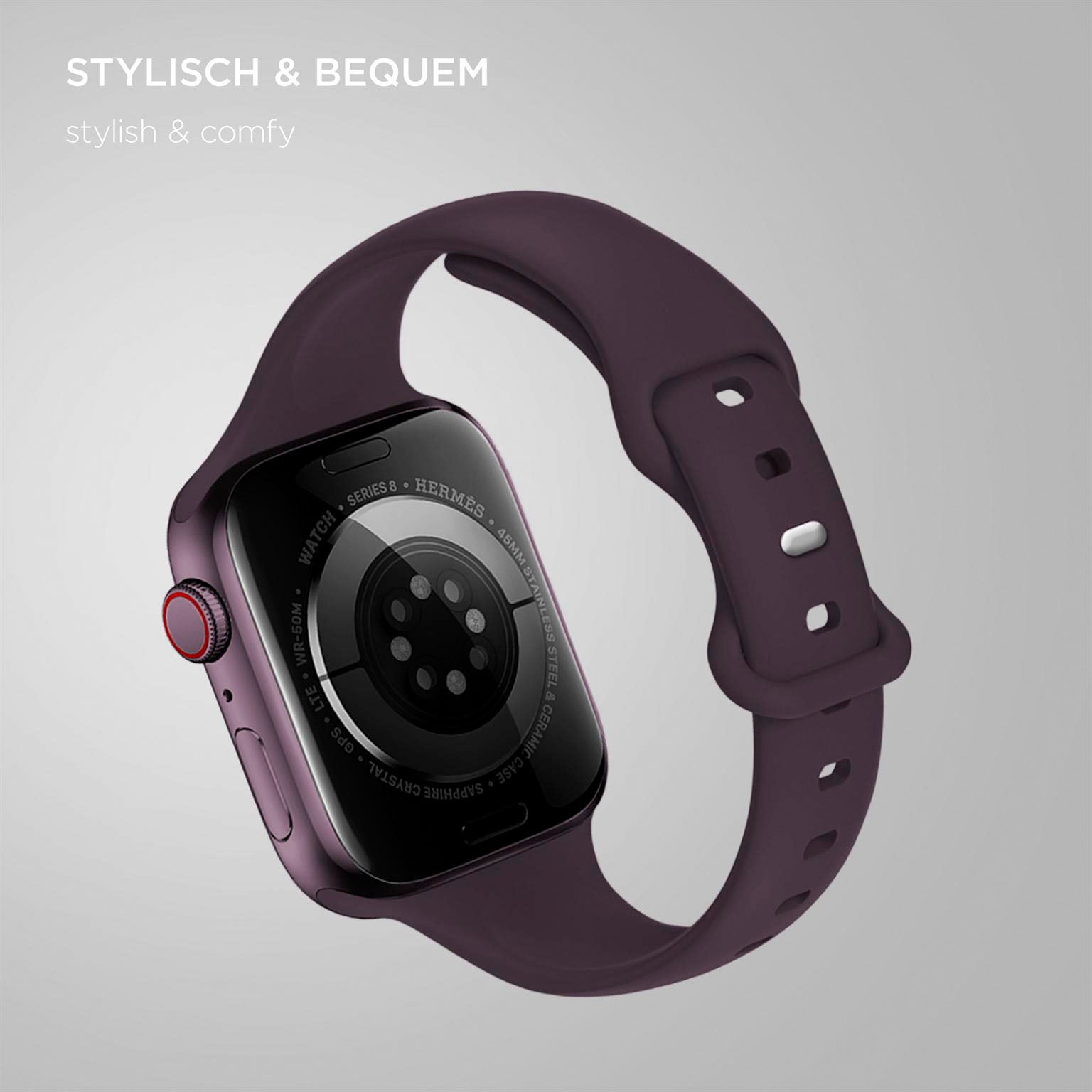 Soft Band Slim für Apple Watch SE 3 (40mm) in der Farbe Cherry Blossom (Lila / Violett)