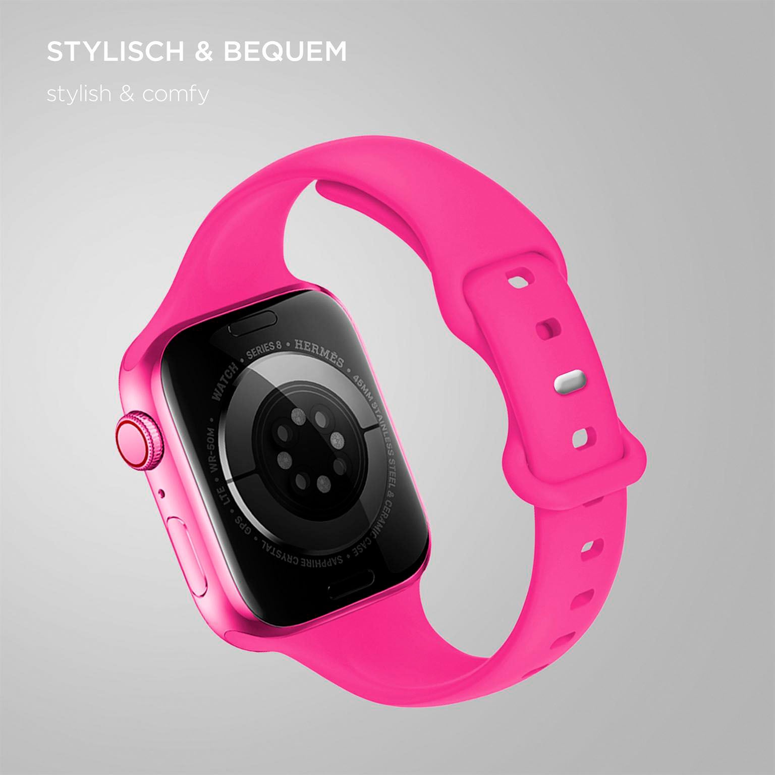 Soft Band Slim für Apple Watch SE 3 (40mm) in der Farbe Candy Pink (Rosa / Pink)