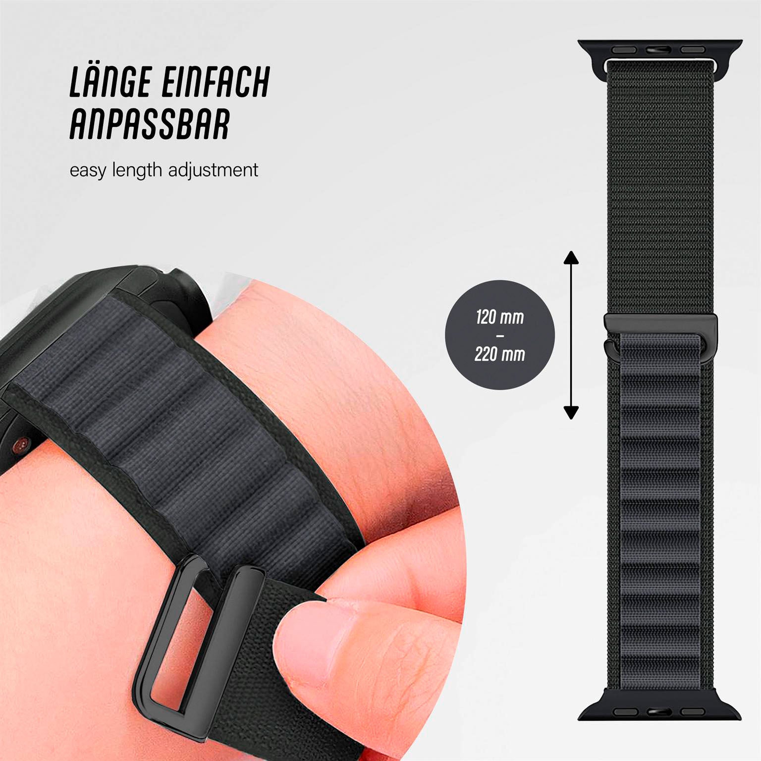 Active Loop für Apple Watch SE 3 (40mm) in der Farbe Charcoal Grey (Grau)