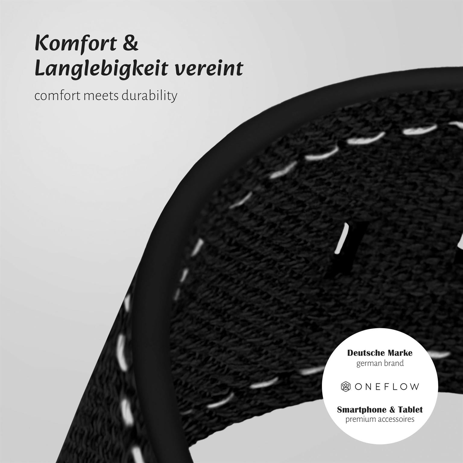 Urban Strap für Apple Watch SE 3 (40mm) in der Farbe Tiefschwarz (Schwarz)