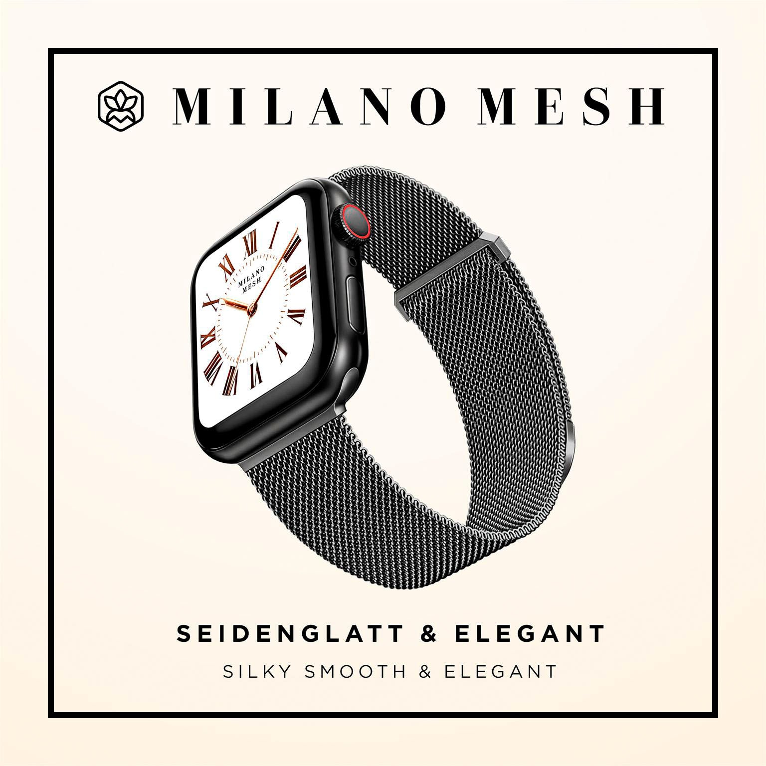 Milano Mesh für Apple Watch SE 3 (44mm) in der Farbe Roma Grafite (Grau)