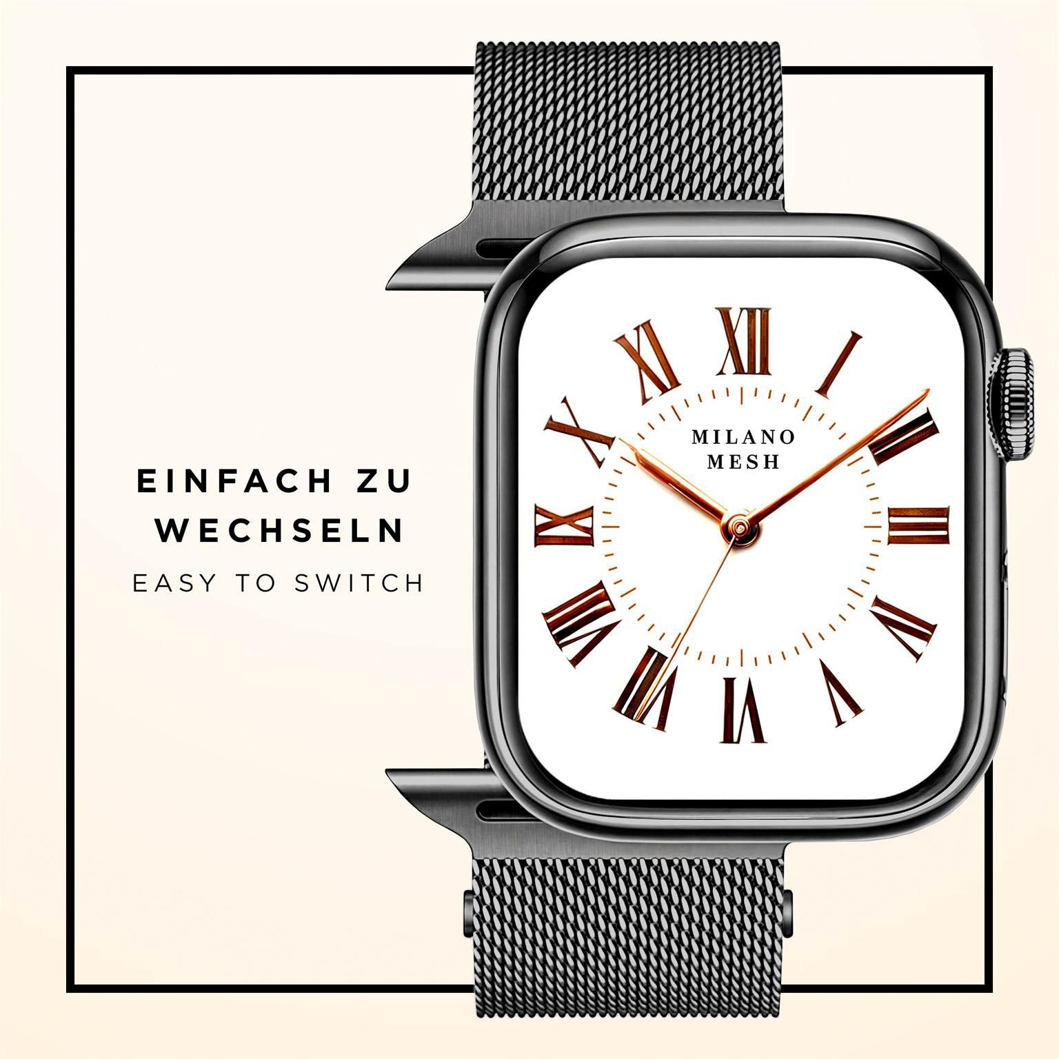 Milano Mesh für Apple Watch SE 3 (44mm) in der Farbe Roma Grafite (Grau)
