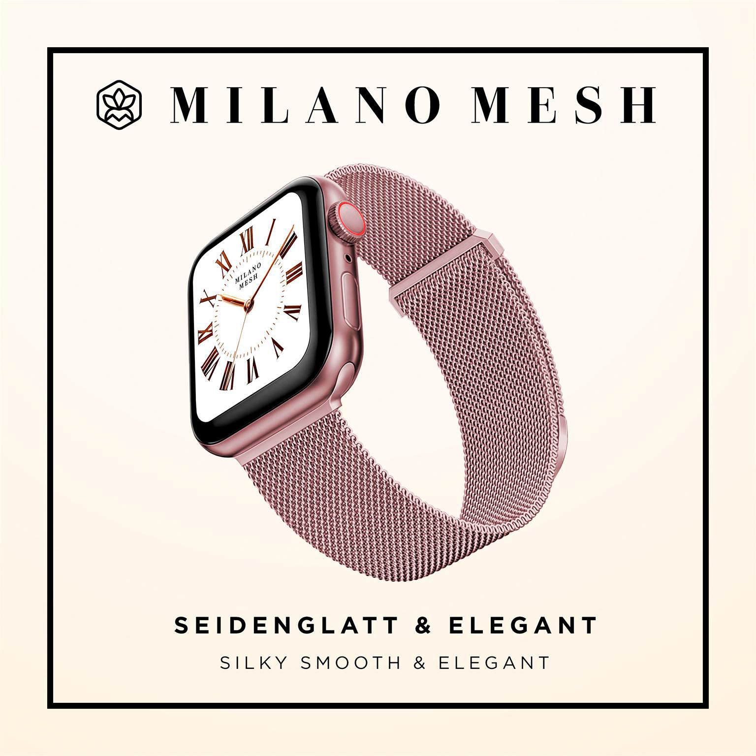 Milano Mesh für Apple Watch SE 3 (44mm) in der Farbe Toscana Rosa (Rosa / Pink)