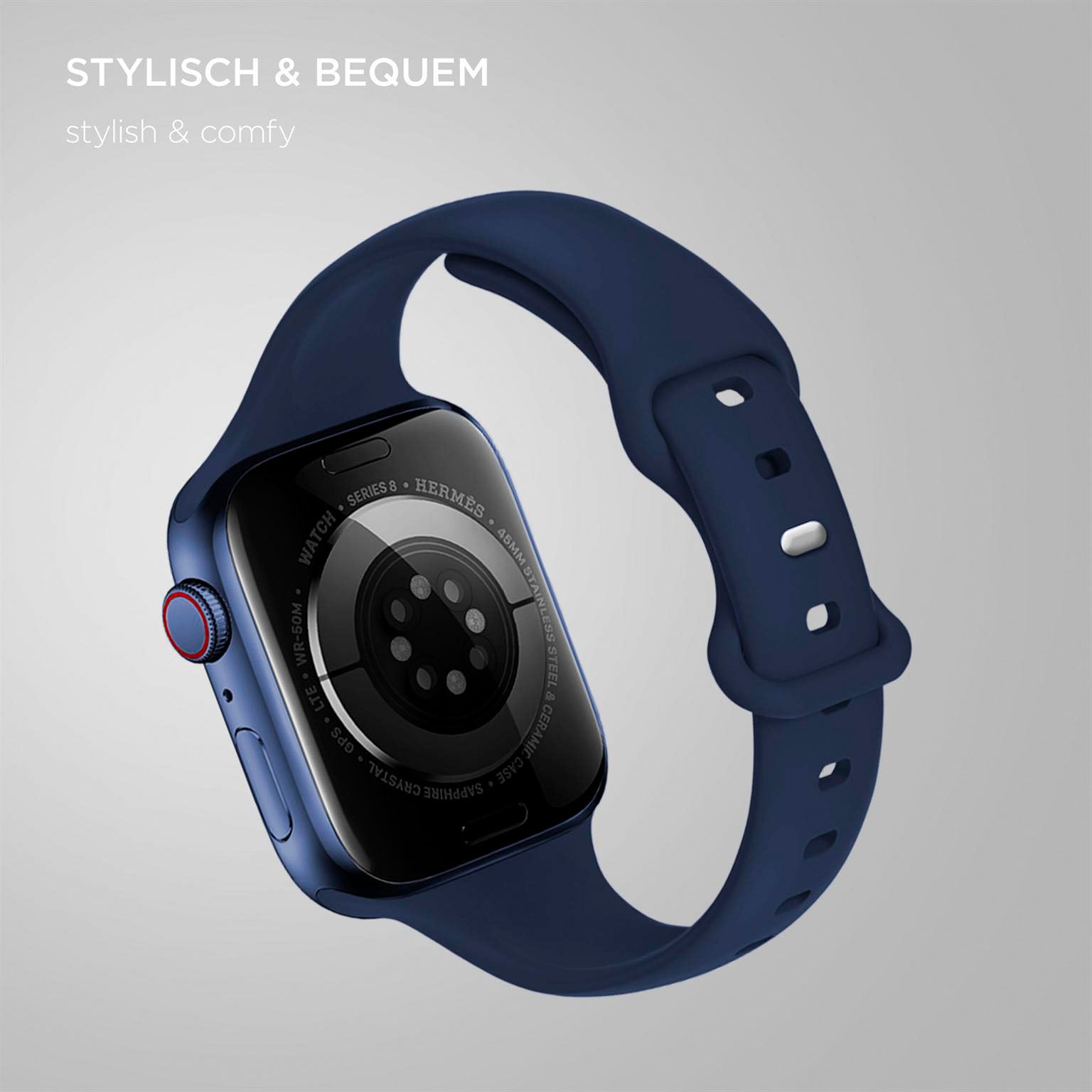 Soft Band Slim für Apple Watch SE 3 (44mm) in der Farbe Ocean Wave (Blau)