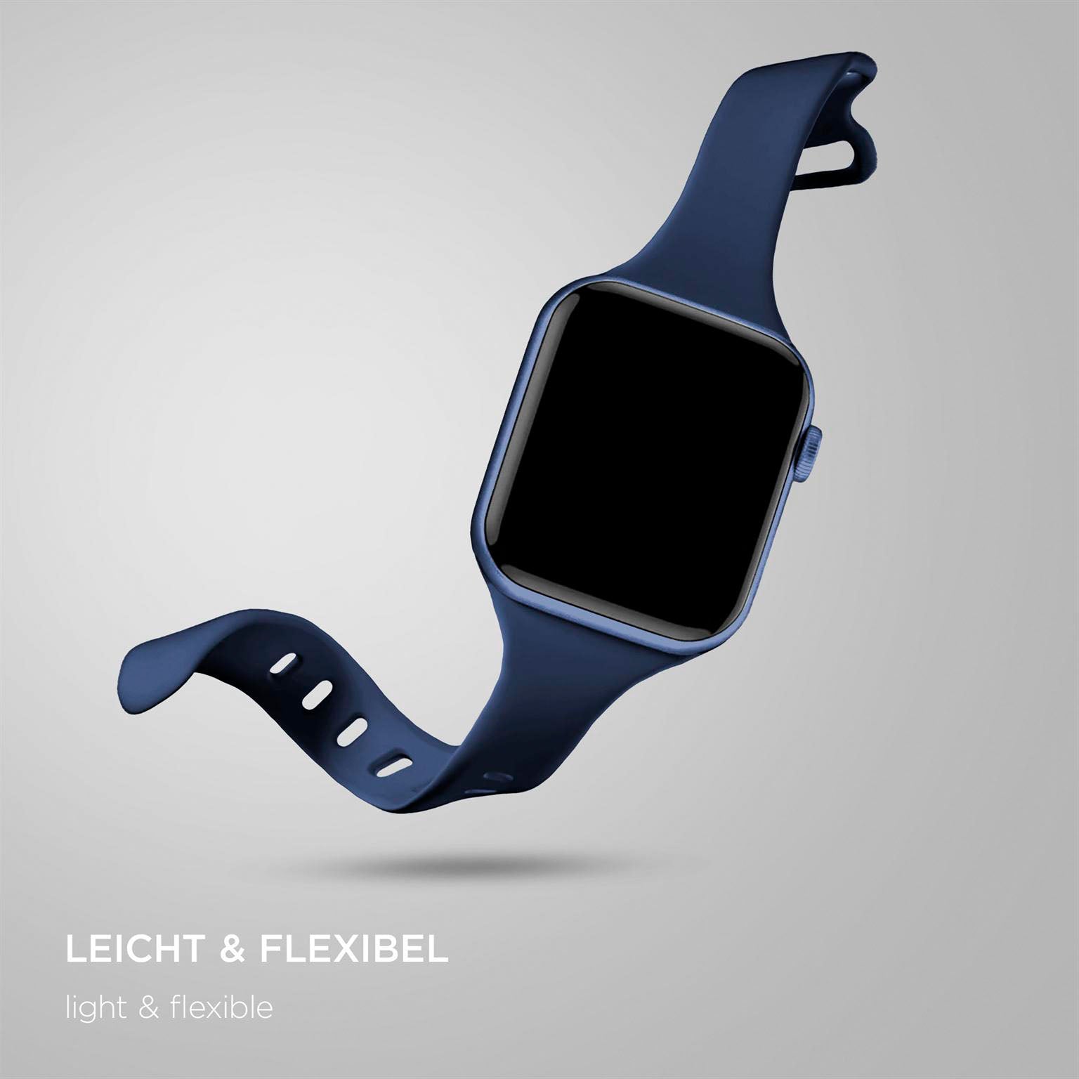 Soft Band Slim für Apple Watch SE 3 (44mm) in der Farbe Ocean Wave (Blau)