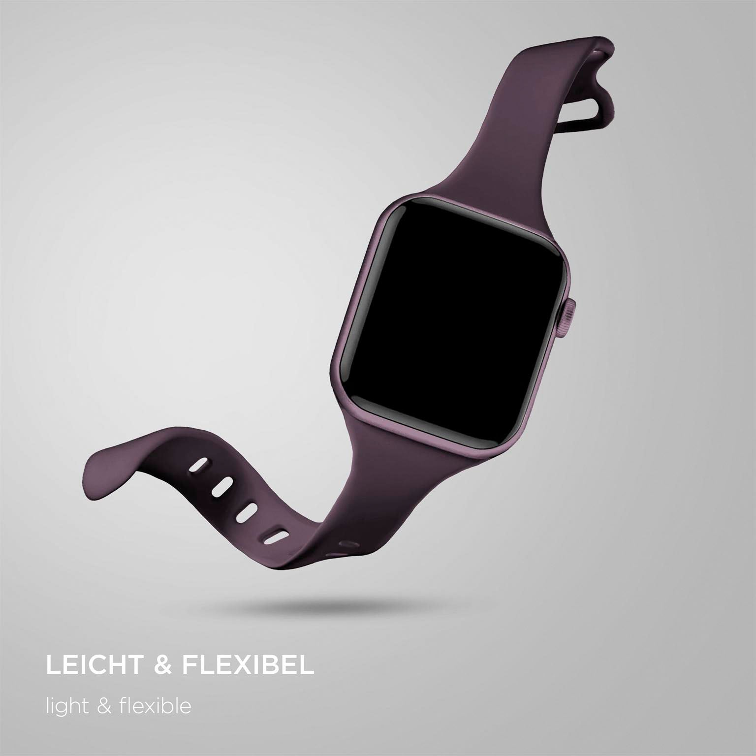 Soft Band Slim für Apple Watch SE 3 (44mm) in der Farbe Cherry Blossom (Lila / Violett)
