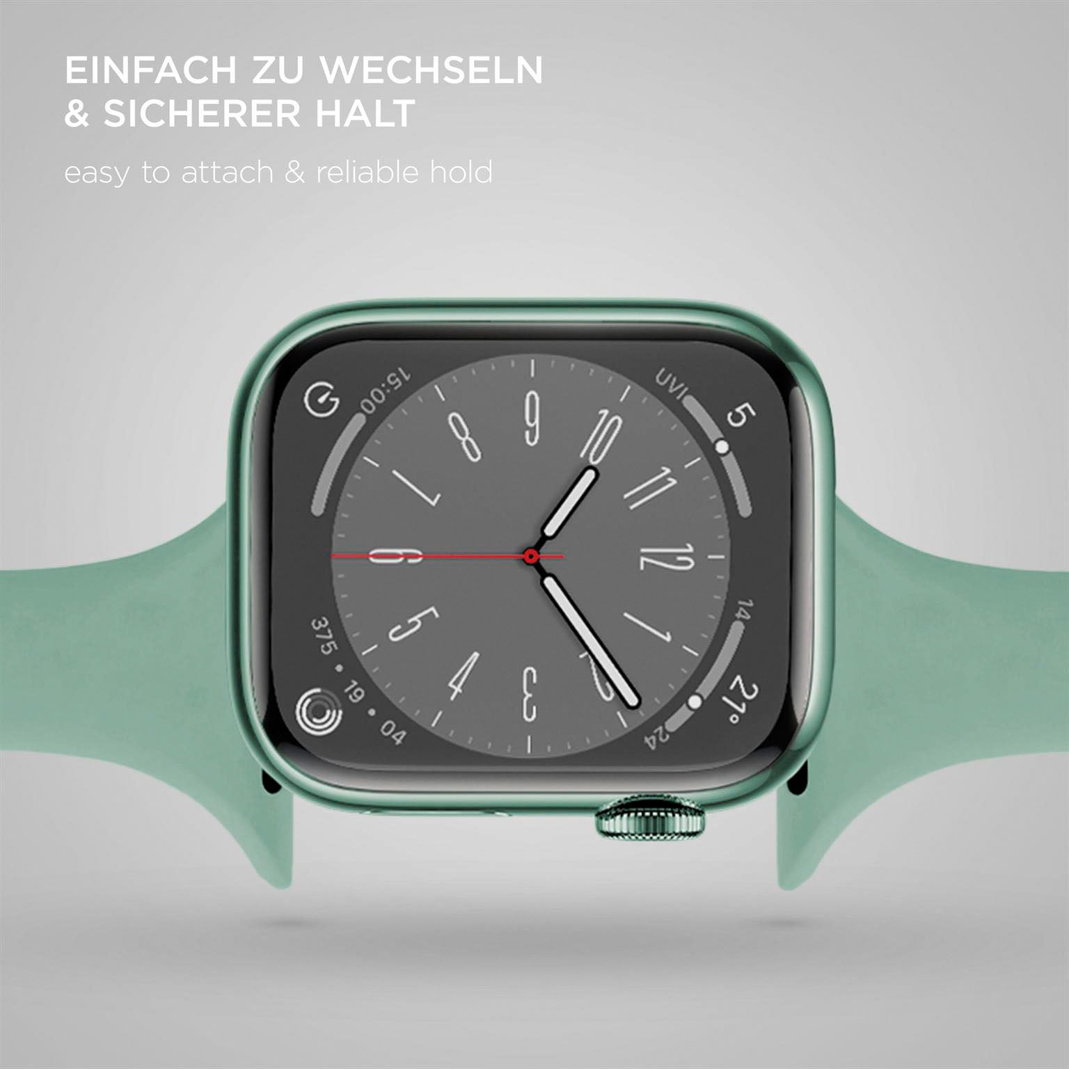 Soft Band Slim für Apple Watch SE 3 (44mm) in der Farbe Mint Whisper (Mint / Türkis)