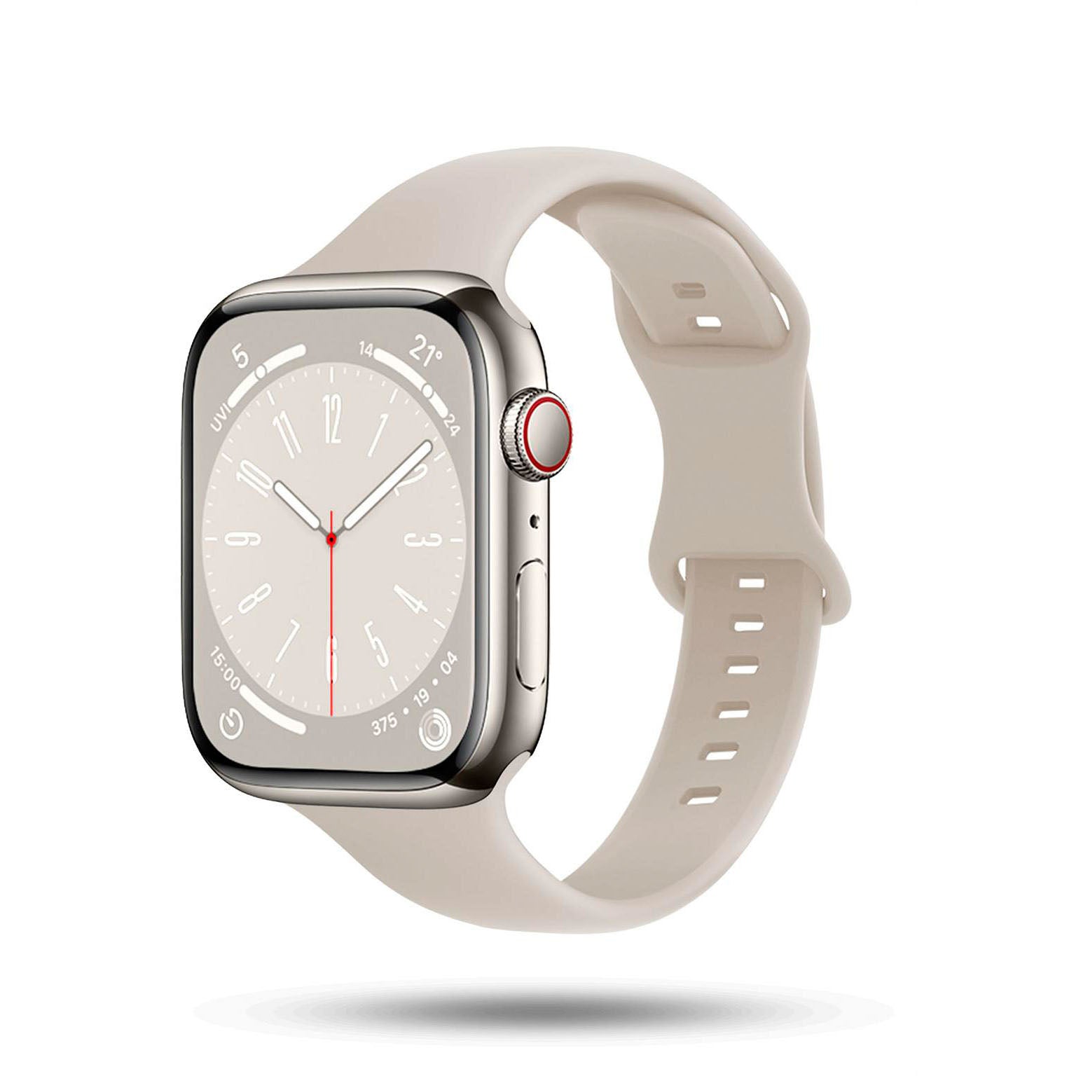 Soft Band Slim für Apple Watch SE 3 (44mm) in der Farbe Polarstern (Weiß)