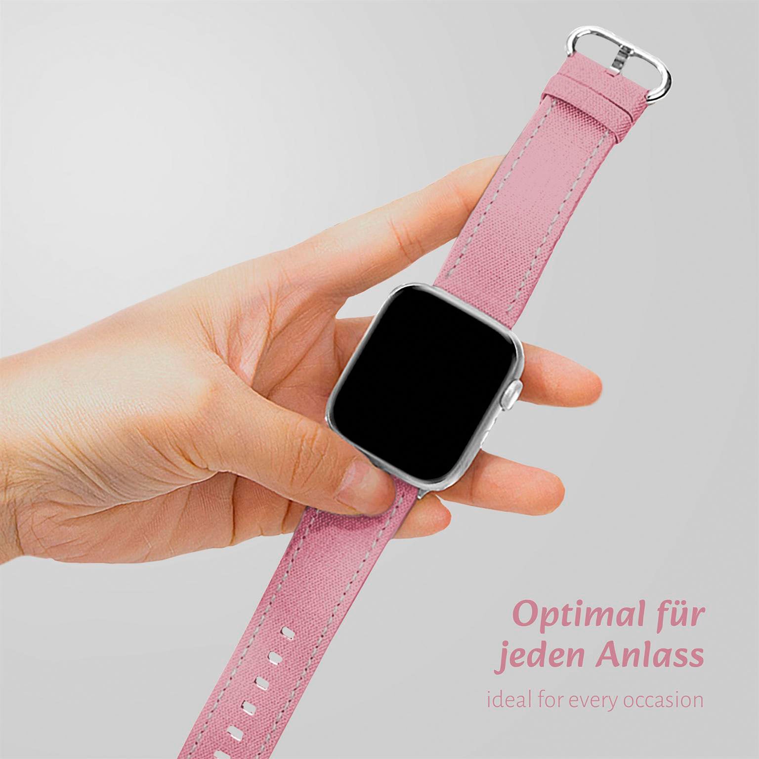 Urban Strap für Apple Watch SE 3 (44mm) in der Farbe Zartrosa (Rosa / Pink)