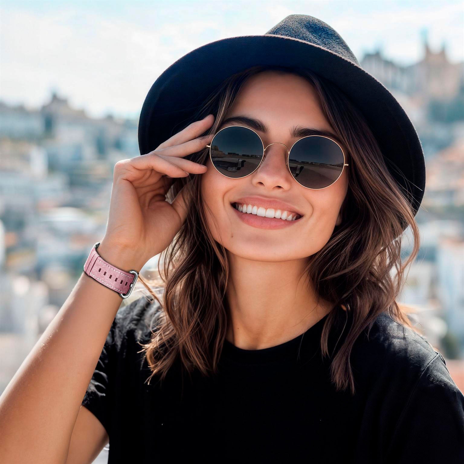 Urban Strap für Apple Watch SE 3 (44mm) in der Farbe Zartrosa (Rosa / Pink)
