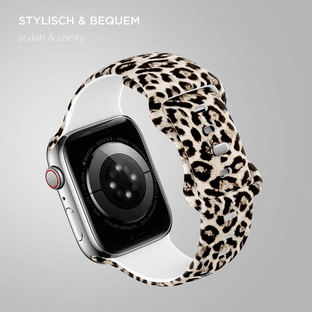 Soft Band für Apple Watch 1 (38mm) in der Farbe Wild Leopard (Braun / Beige)