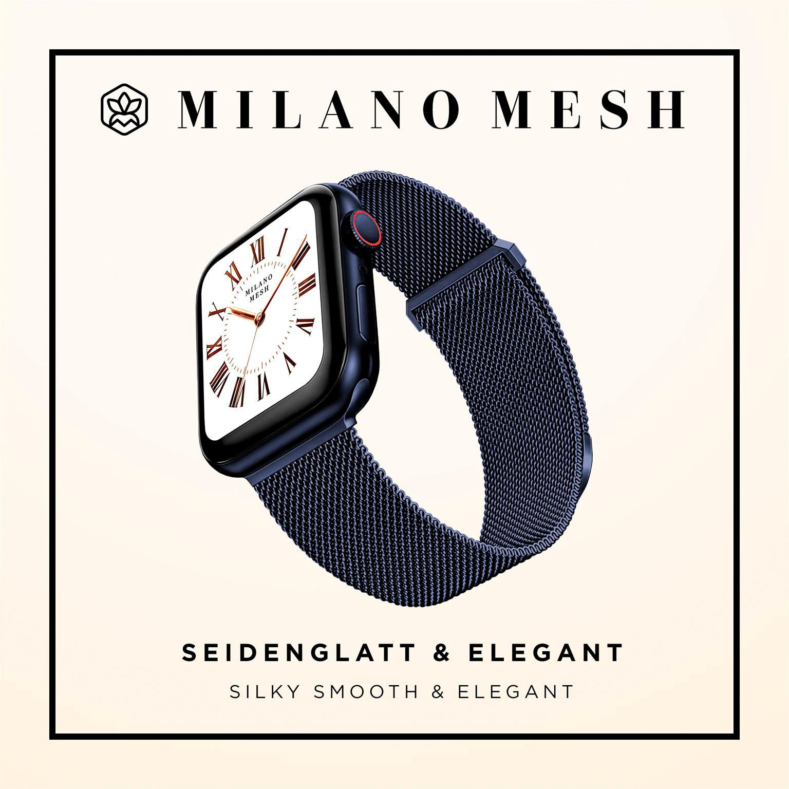 Milano Mesh für Apple Watch 11 (42mm) in der Farbe Napoli Blue (Blau)