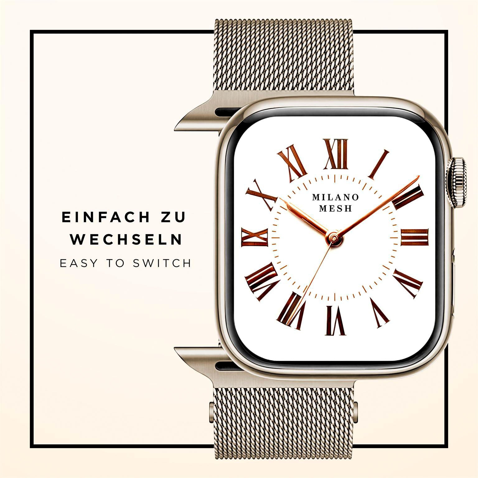 Milano Mesh für Apple Watch 11 (42mm) in der Farbe Verona Oro (Gold)
