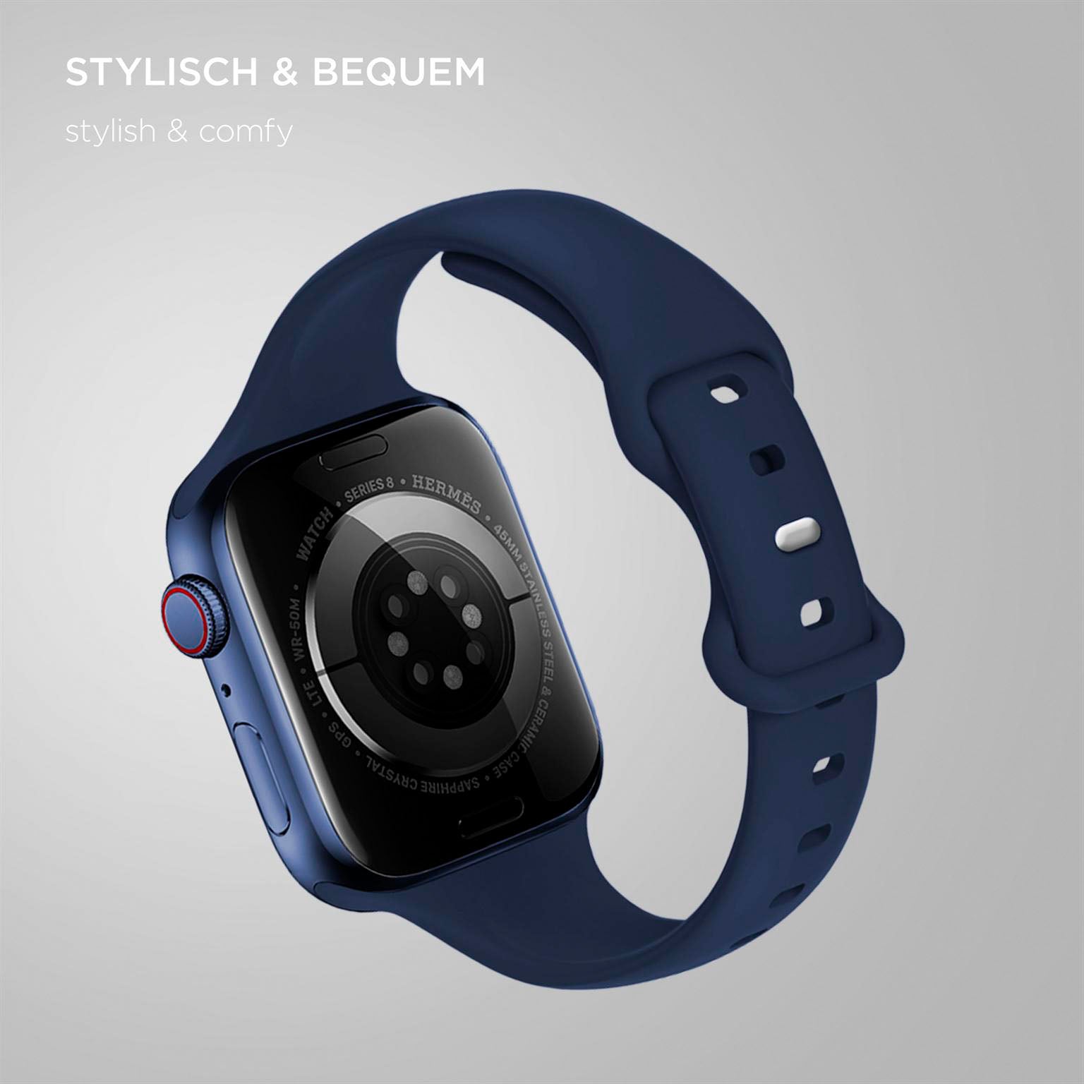 Soft Band Slim für Apple Watch 11 (42mm) in der Farbe Ocean Wave (Blau)