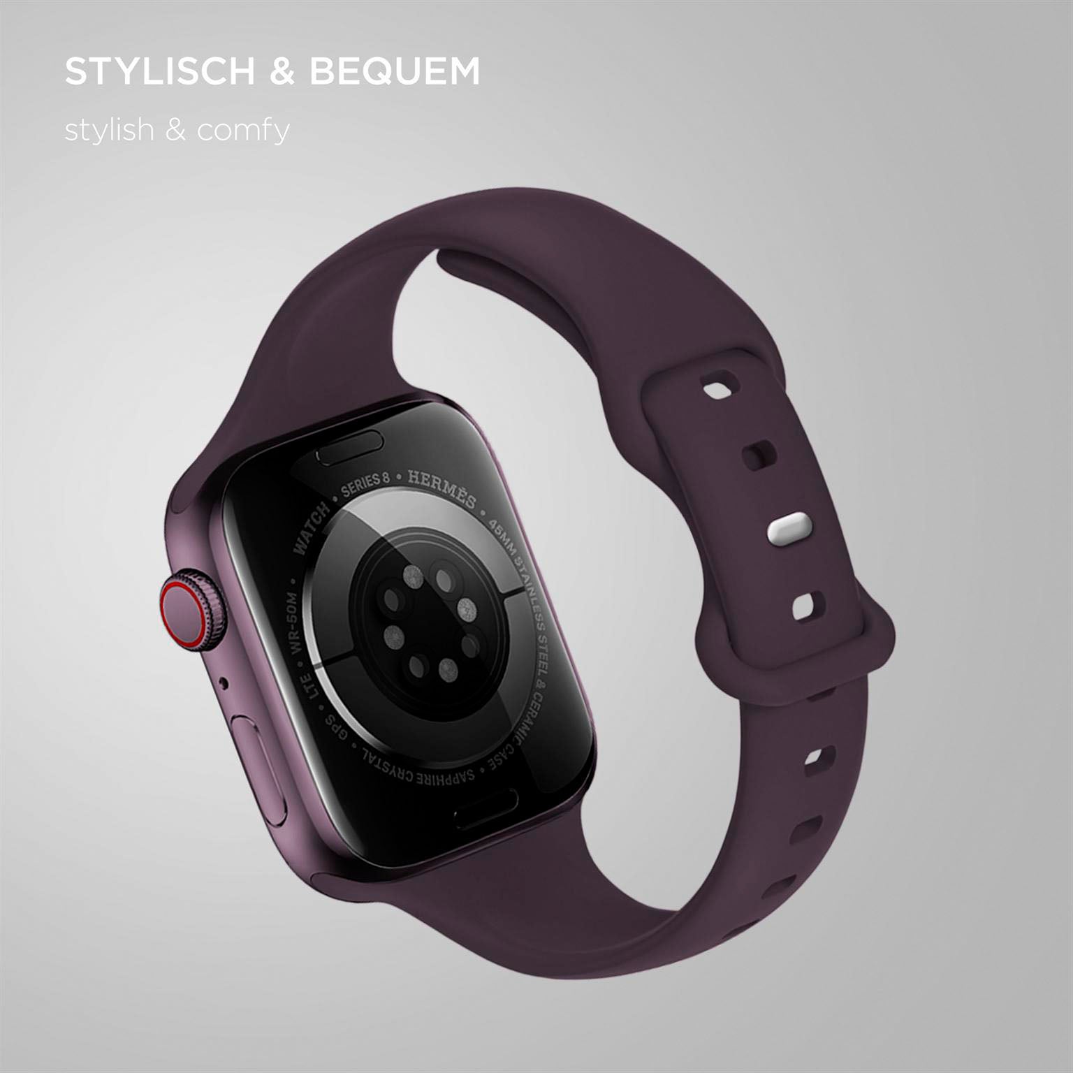 Soft Band Slim für Apple Watch 11 (42mm) in der Farbe Cherry Blossom (Lila / Violett)