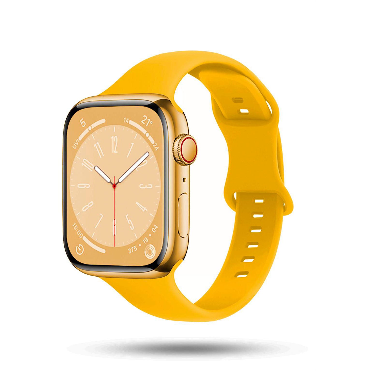 Soft Band Slim für Apple Watch 11 (42mm) in der Farbe Golden Sunburst (Braun / Beige)