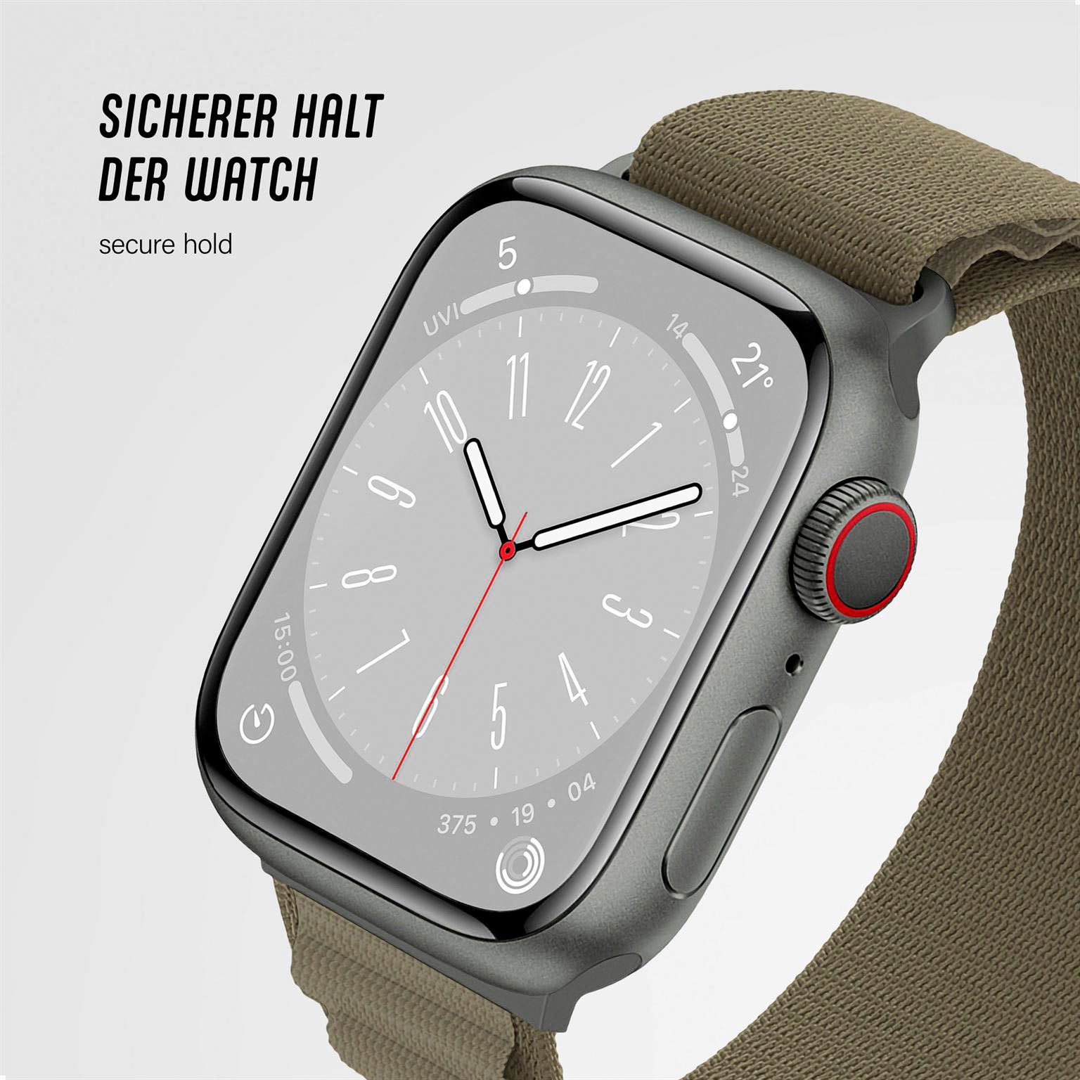 Active Loop für Apple Watch 11 (42mm) in der Farbe Khaki Beige (Braun / Beige)