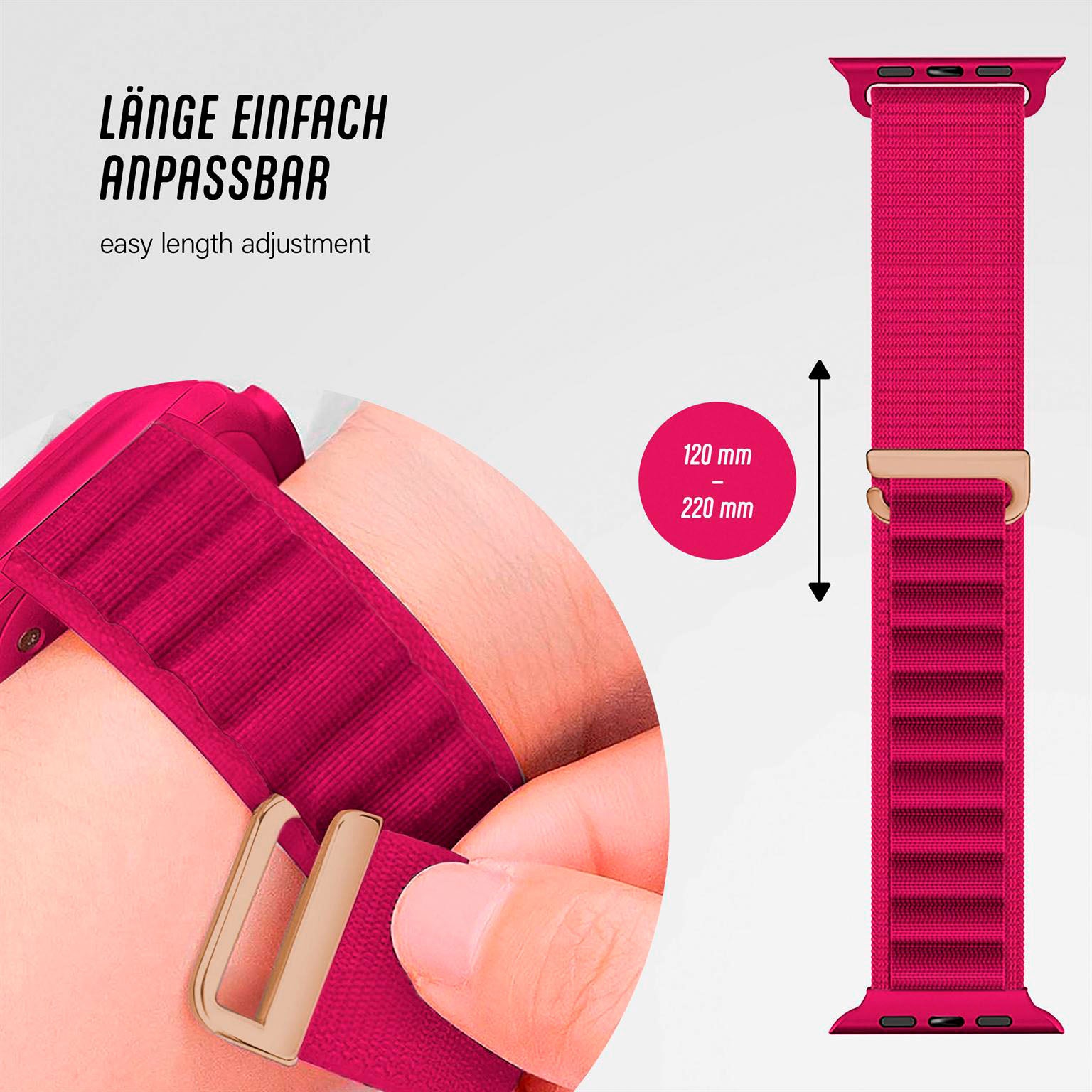 Active Loop für Apple Watch 11 (42mm) in der Farbe Vibrant Carmine (Rosa / Pink)