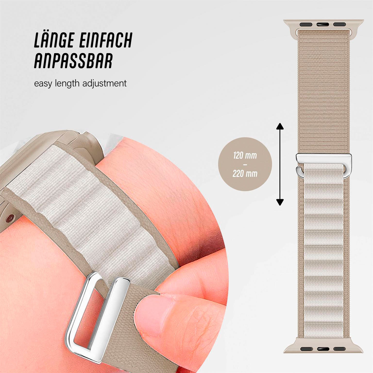 Active Loop für Apple Watch 11 (42mm) in der Farbe Polarstern (Weiß)