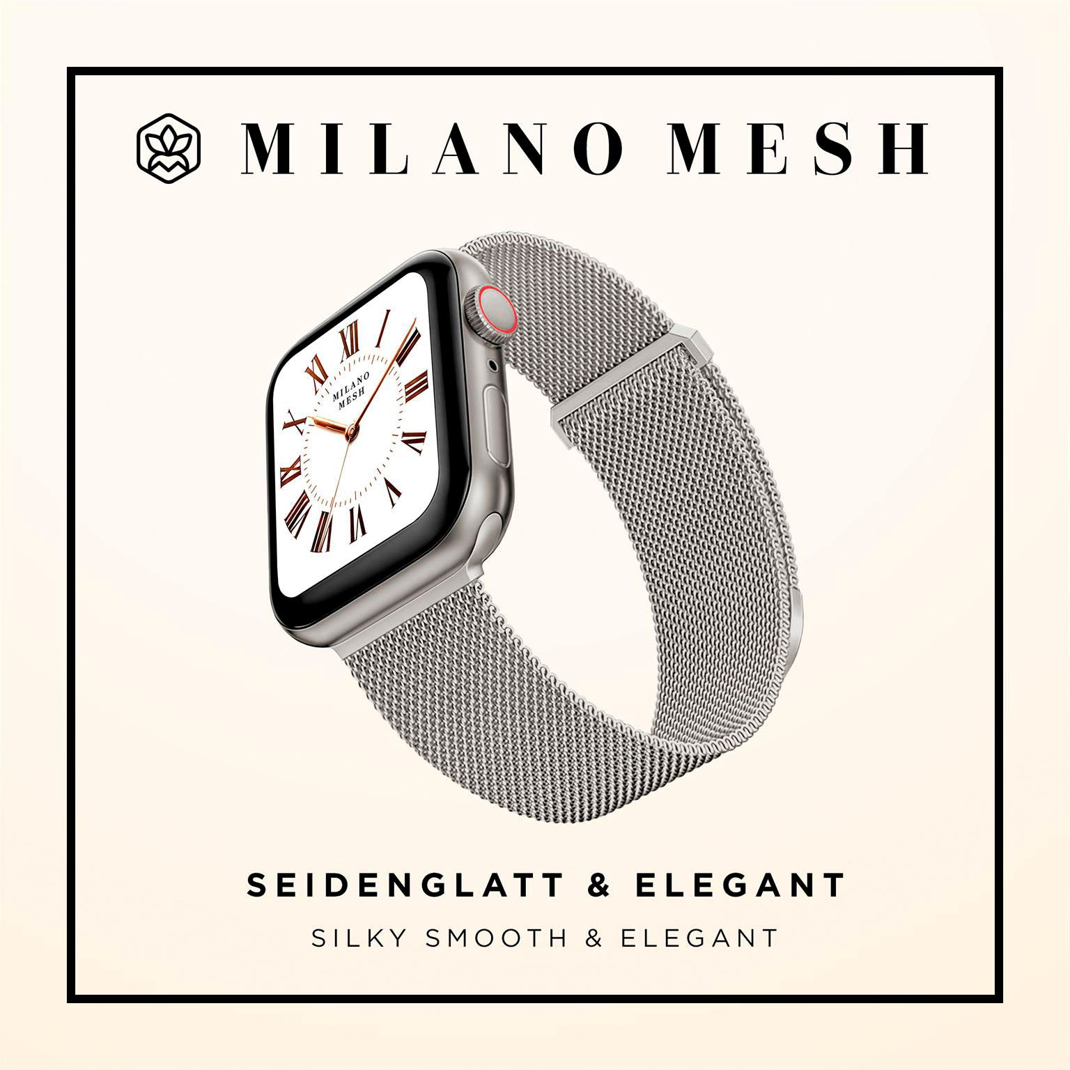 Milano Mesh für Apple Watch 11 (46mm) in der Farbe Capri Glow (Silber)