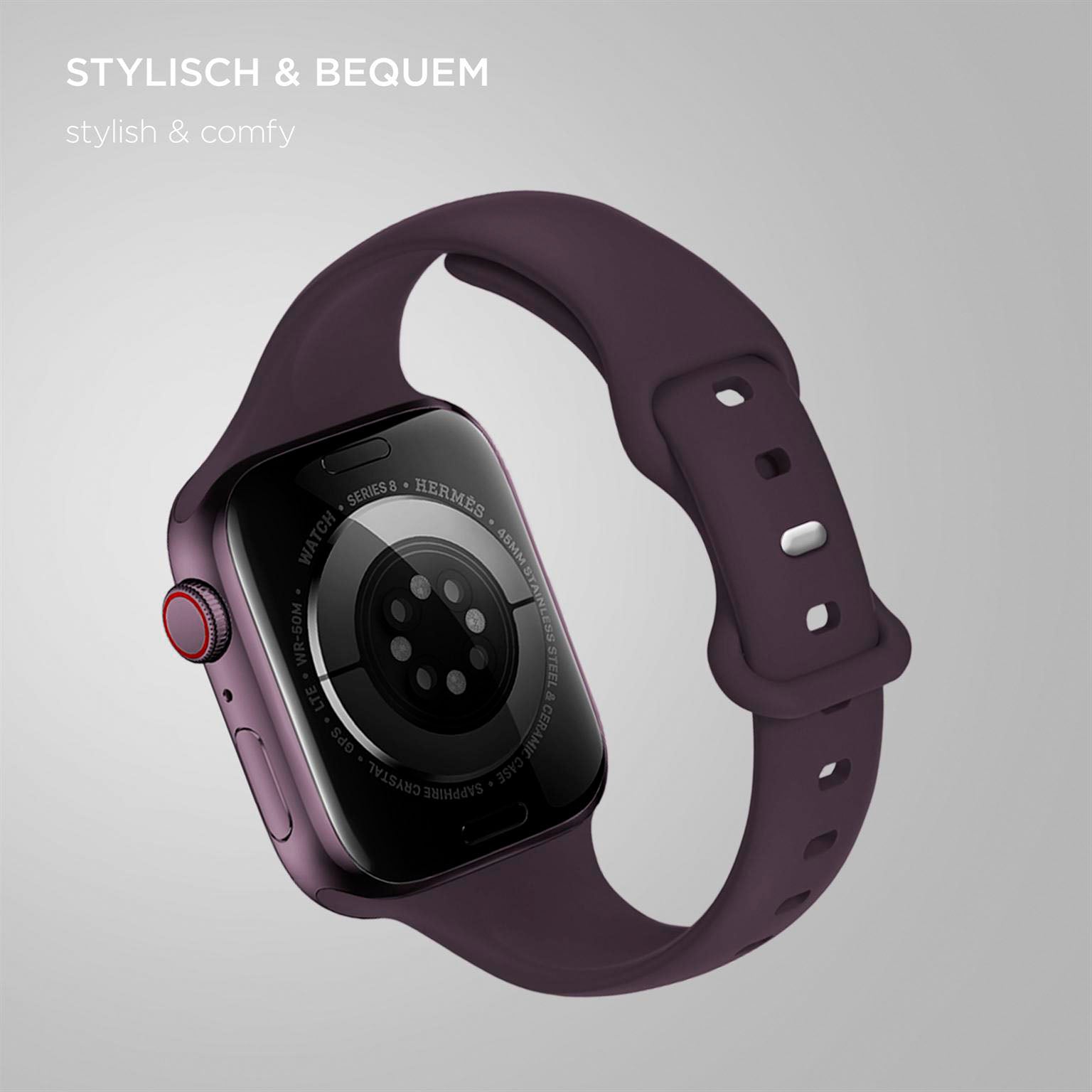 Soft Band Slim für Apple Watch 11 (46mm) in der Farbe Cherry Blossom (Lila / Violett)