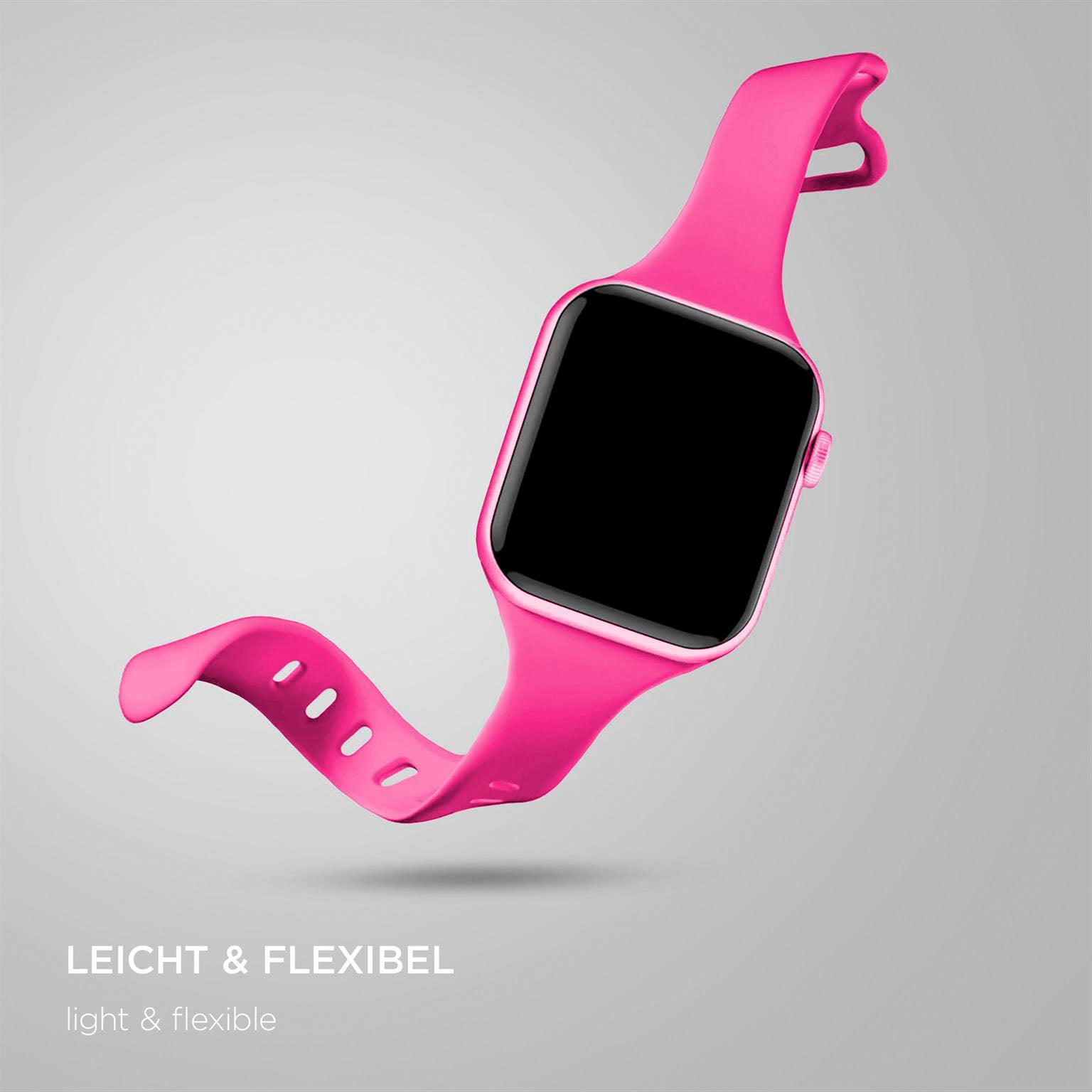 Soft Band Slim für Apple Watch 11 (46mm) in der Farbe Candy Pink (Rosa / Pink)