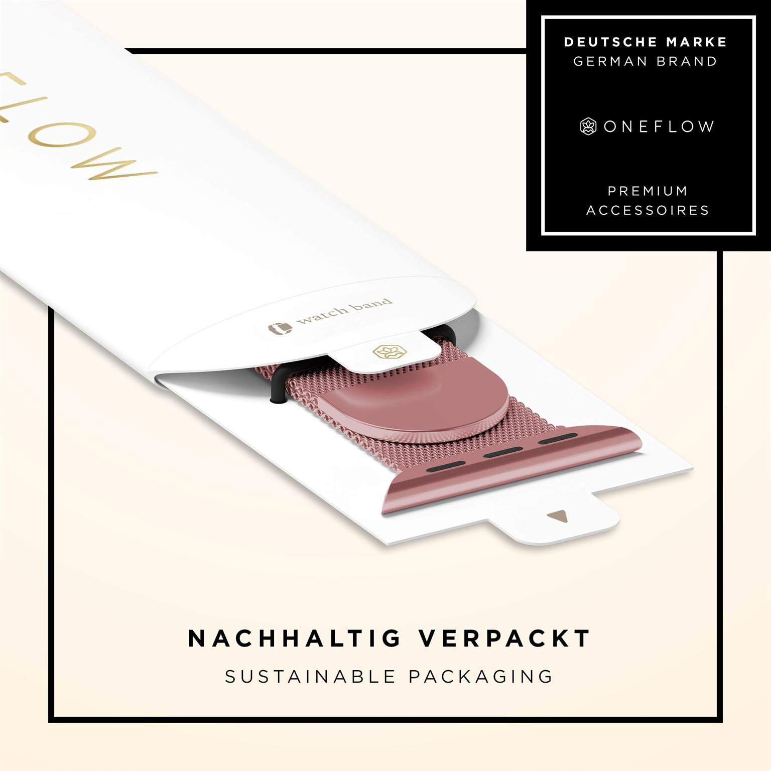 Milano Mesh für Apple Watch 4 (44mm) in der Farbe Toscana Rosa (Rosa / Pink)