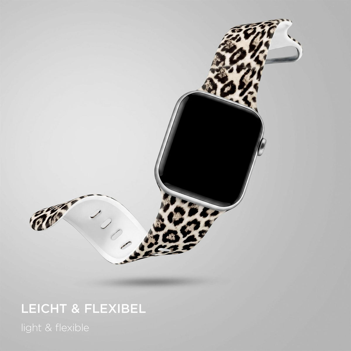 Soft Band für Apple Watch 6 (44mm) in der Farbe Wild Leopard (Braun / Beige)
