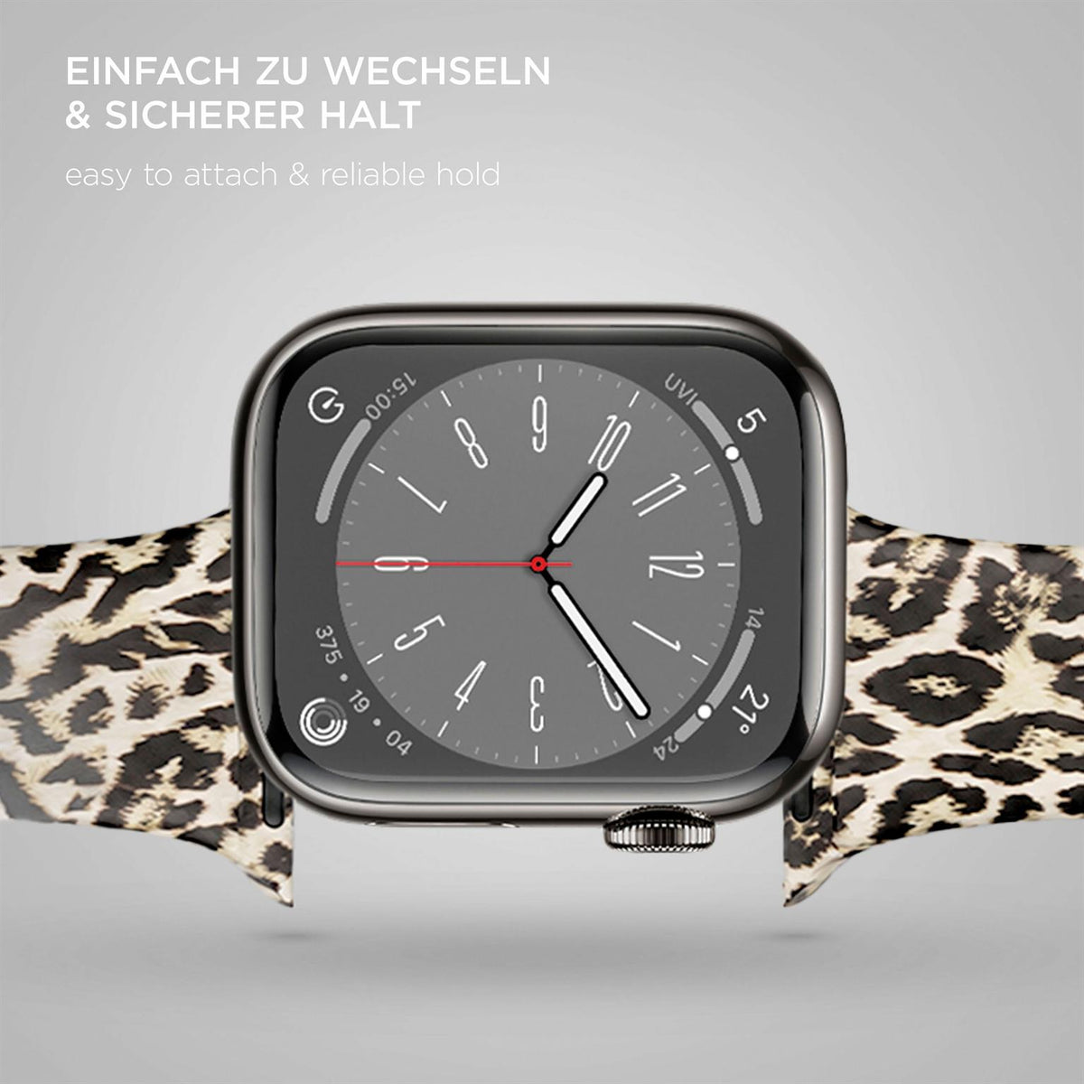 Soft Band für Apple Watch 8 (45mm) in der Farbe Wild Leopard (Braun / Beige)