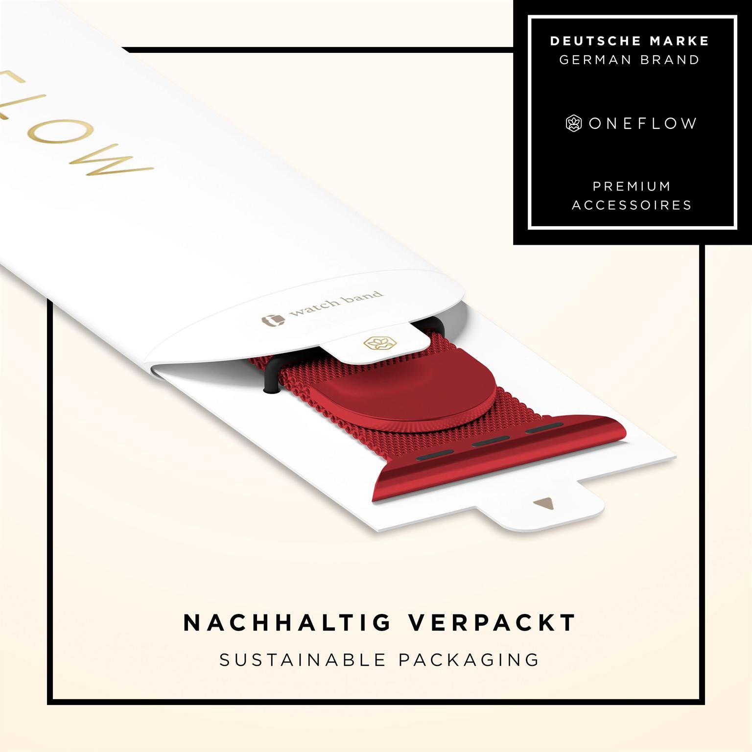 Milano Mesh für Apple Watch 8 (45mm) in der Farbe Siena Red (Rot)