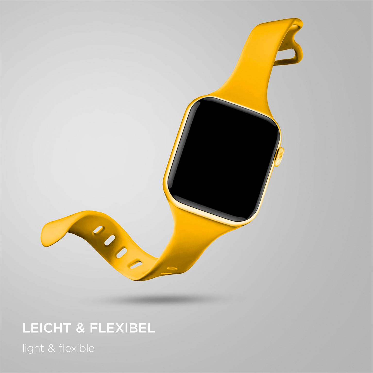 Soft Band Slim für Apple Watch Ultra 3 (49mm) in der Farbe Golden Sunburst (Braun / Beige)