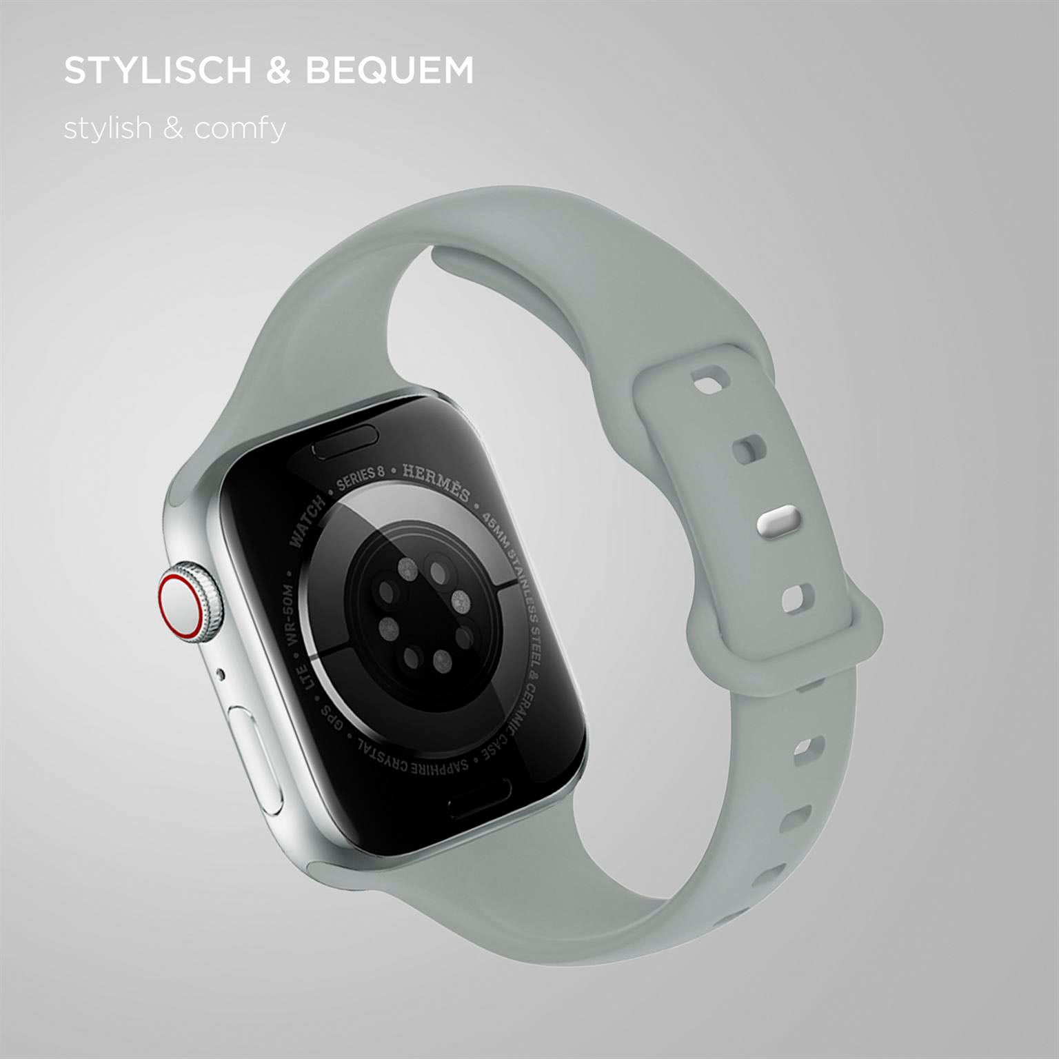 Soft Band Slim für Apple Watch Ultra 3 (49mm) in der Farbe Slate Grey (Grau)