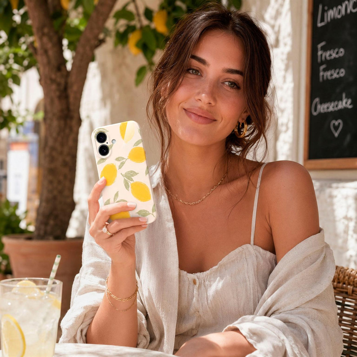 Splash Case für Samsung Galaxy A16 (4G) in der Farbe Lemon Babe (Braun / Beige)*