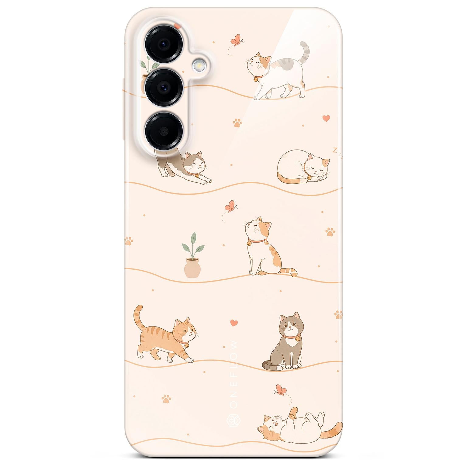 Splash Case für Samsung Galaxy A16 (4G) in der Farbe Catnap Club (Braun / Beige)