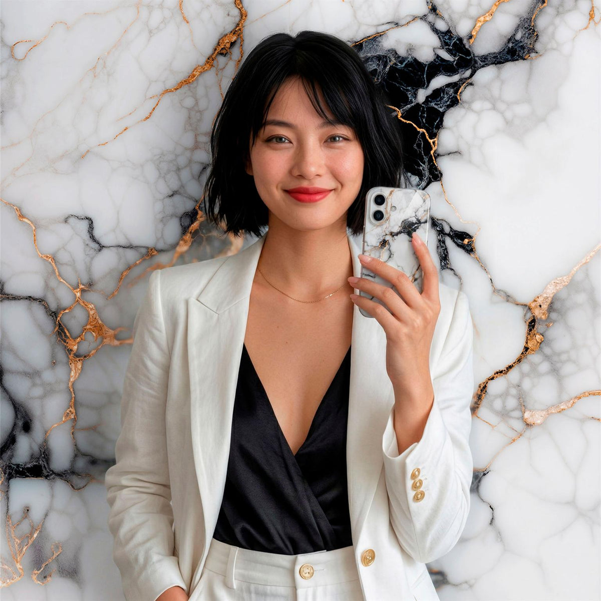 Bliss Cover für Samsung Galaxy A16 (4G) in der Farbe Marble Veil (Weiß)*