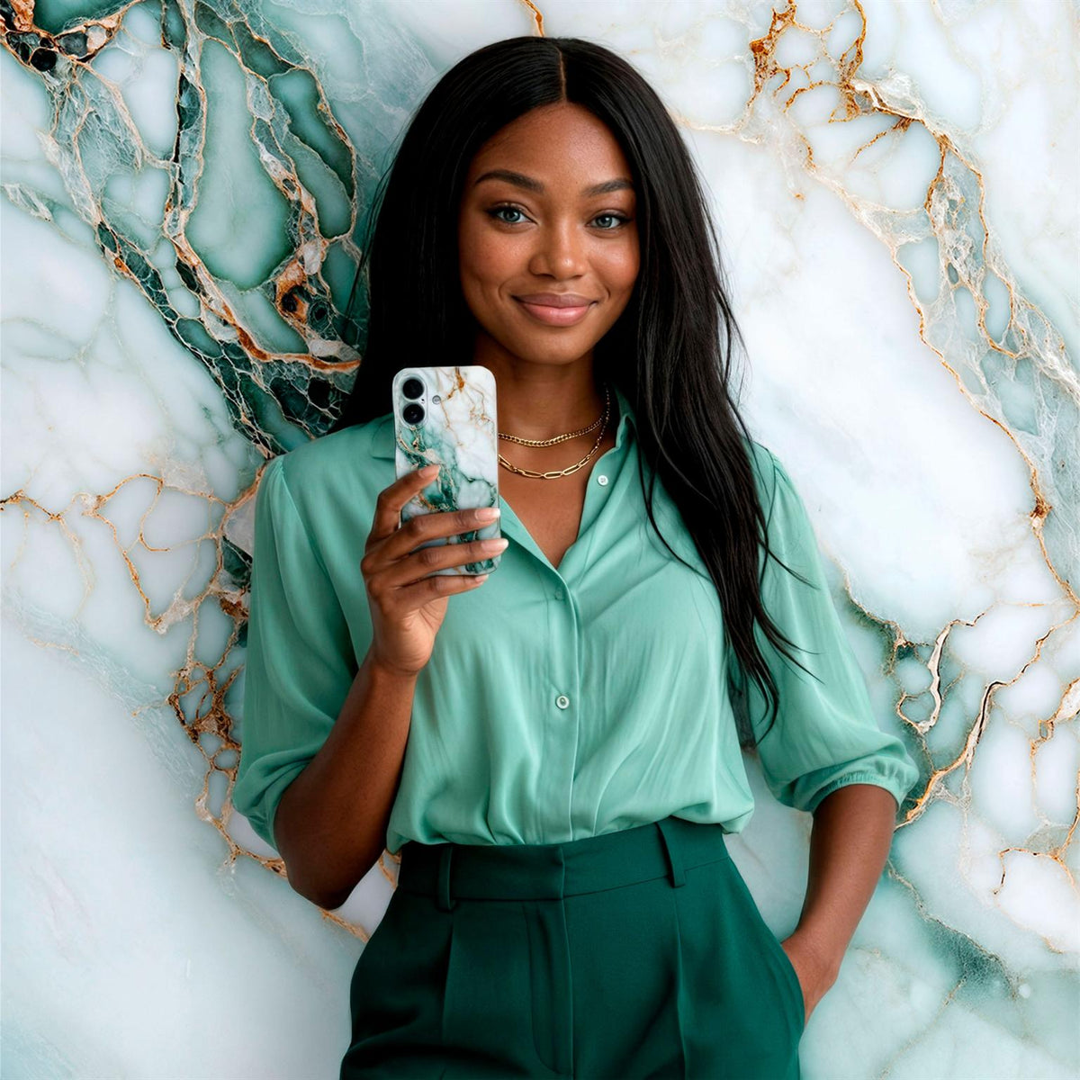 Bliss Cover für Samsung Galaxy A16 (4G) in der Farbe Jade Cascade (Grün)*