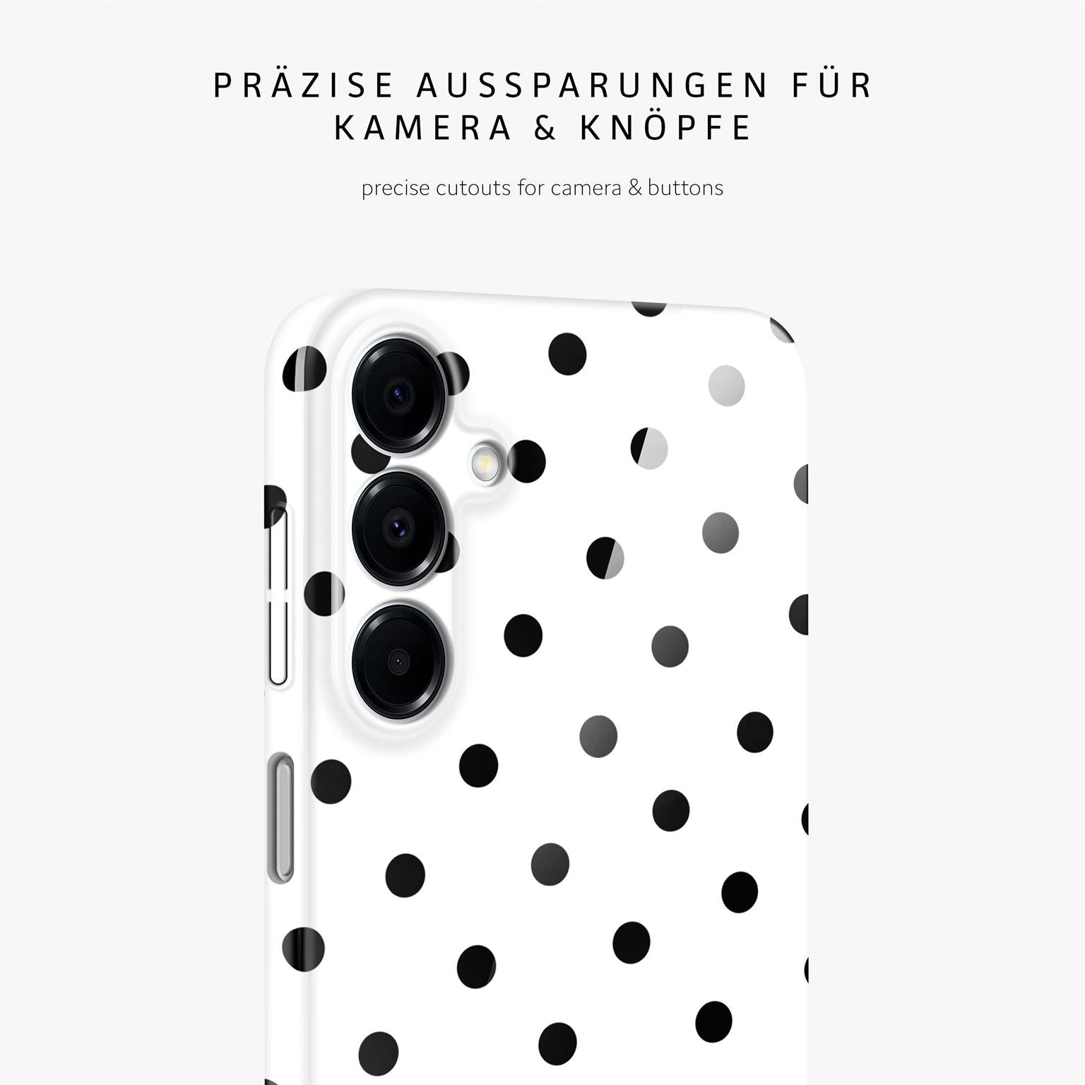 Splash Case für Samsung Galaxy A16 (4G) in der Farbe Polka Noir (Weiß)