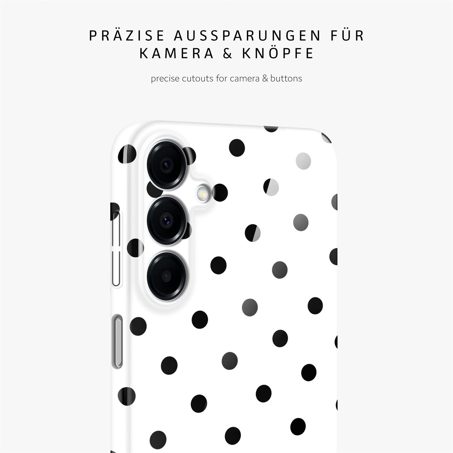 Splash Case für Samsung Galaxy A16 5G in der Farbe Polka Noir (Weiß)