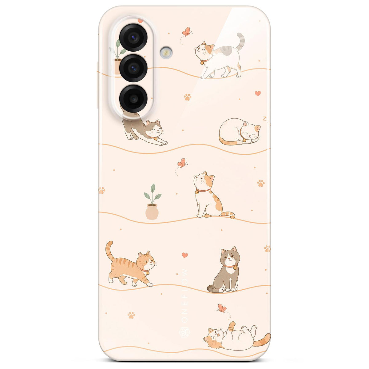 Splash Case für Samsung Galaxy A17 (4G) in der Farbe Catnap Club (Braun / Beige)